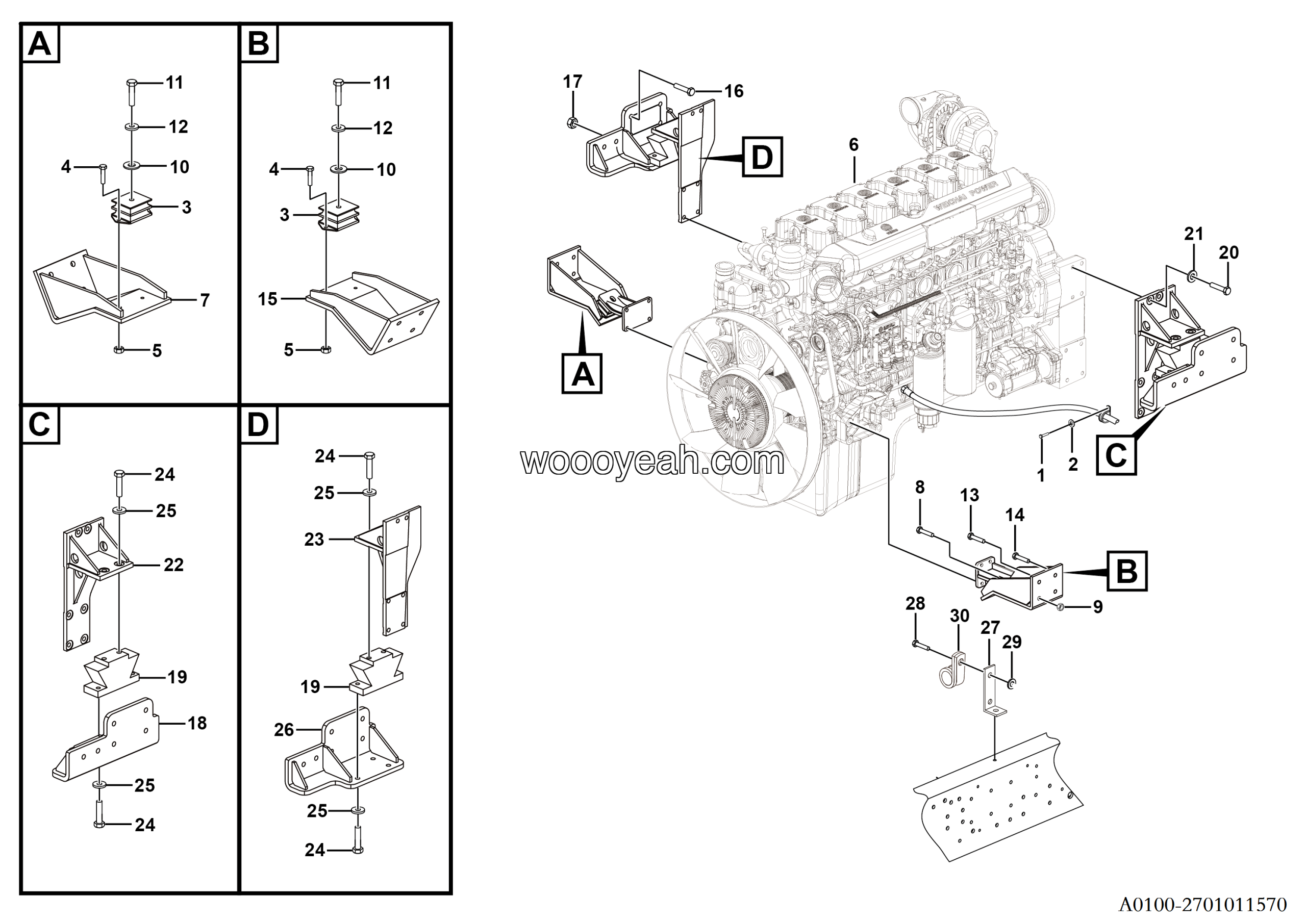 LGMG MT86H Mine Truck - Engine system - A0100-2701011570