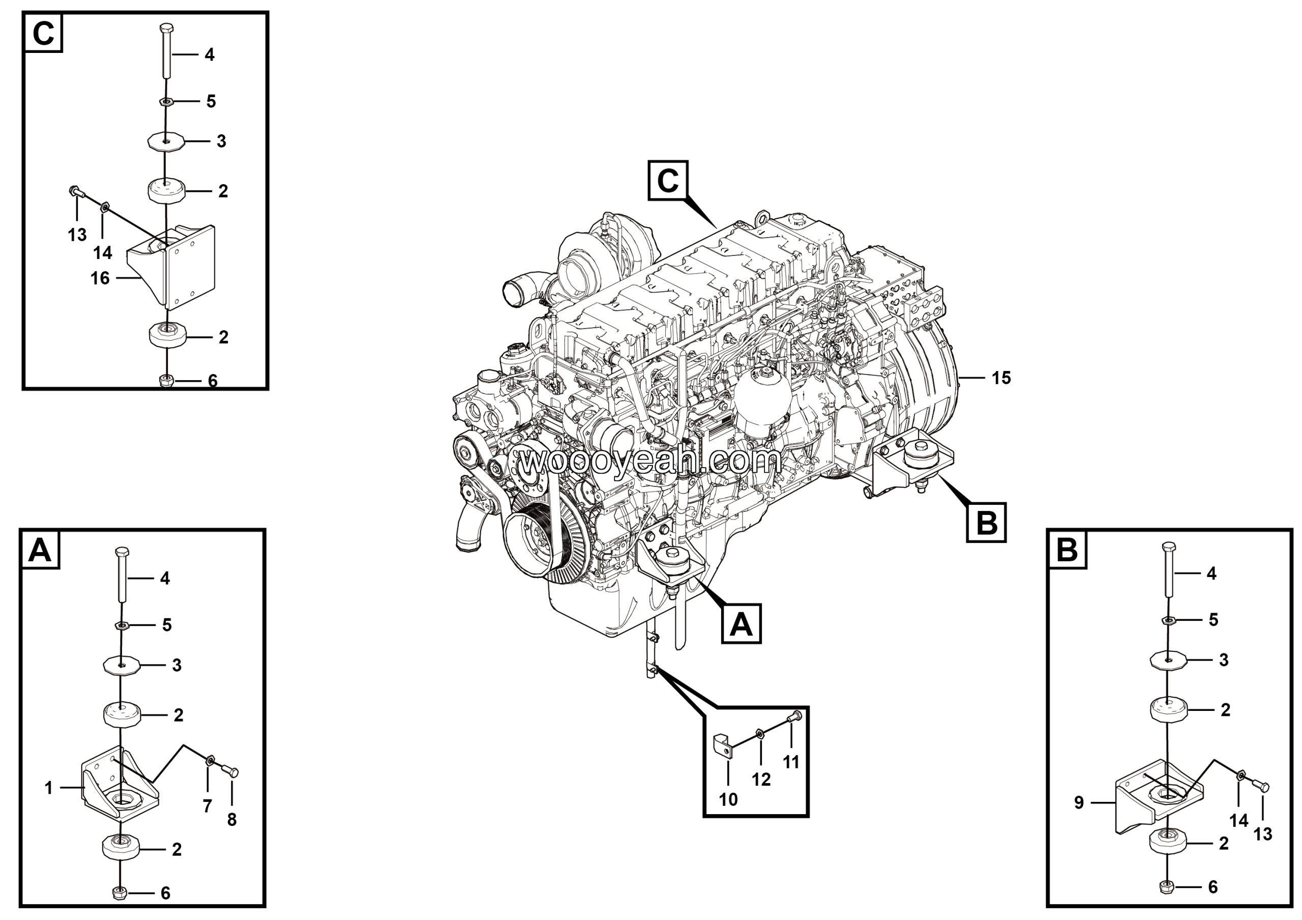 LGMG Off-Highway Dump Truck 2023 - Engine installation assy - A0101-2701013025