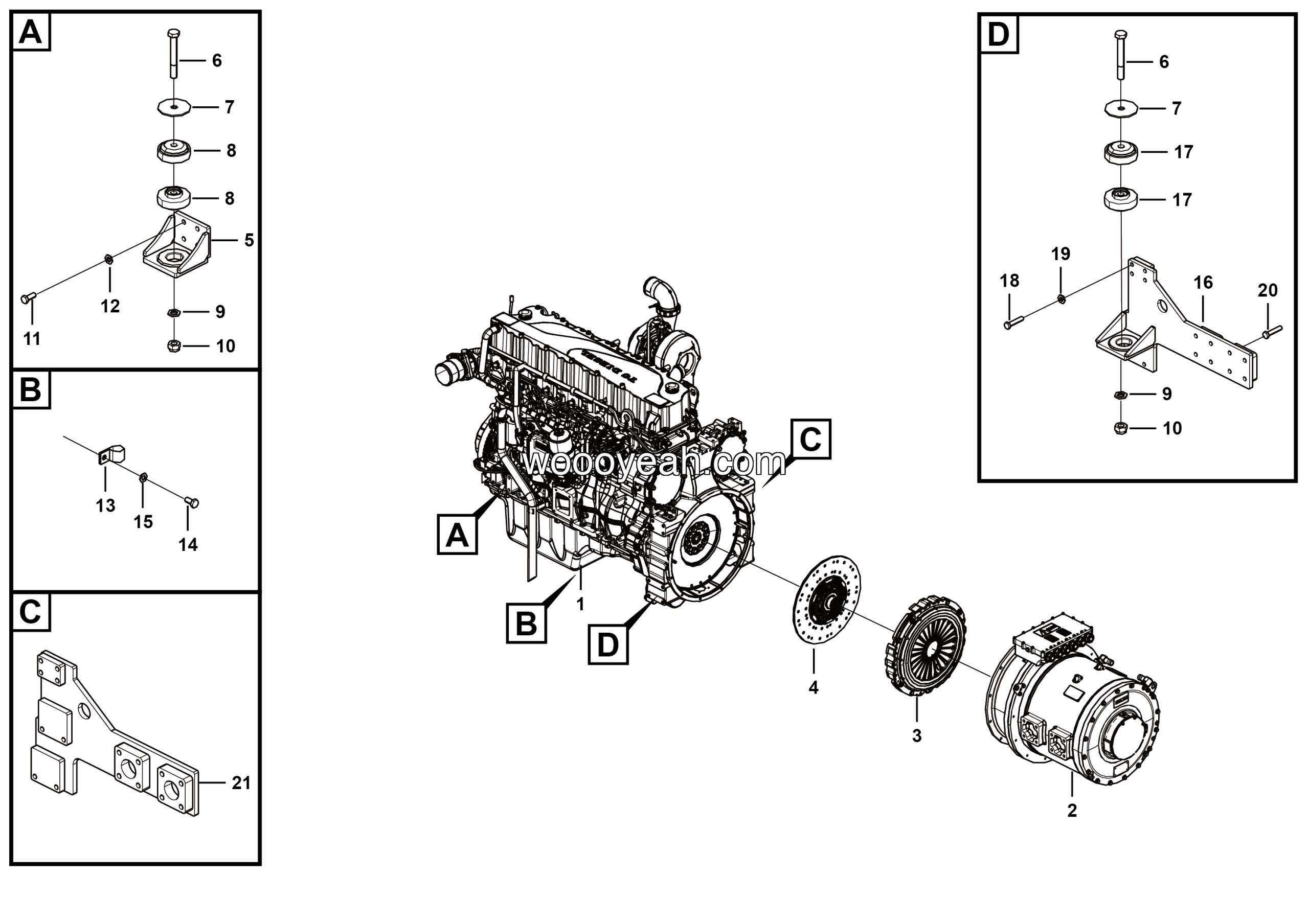 LGMG Off-Highway Dump Truck 2023 - Engine and generator mounting assembly - A0101-2701013484.S1A