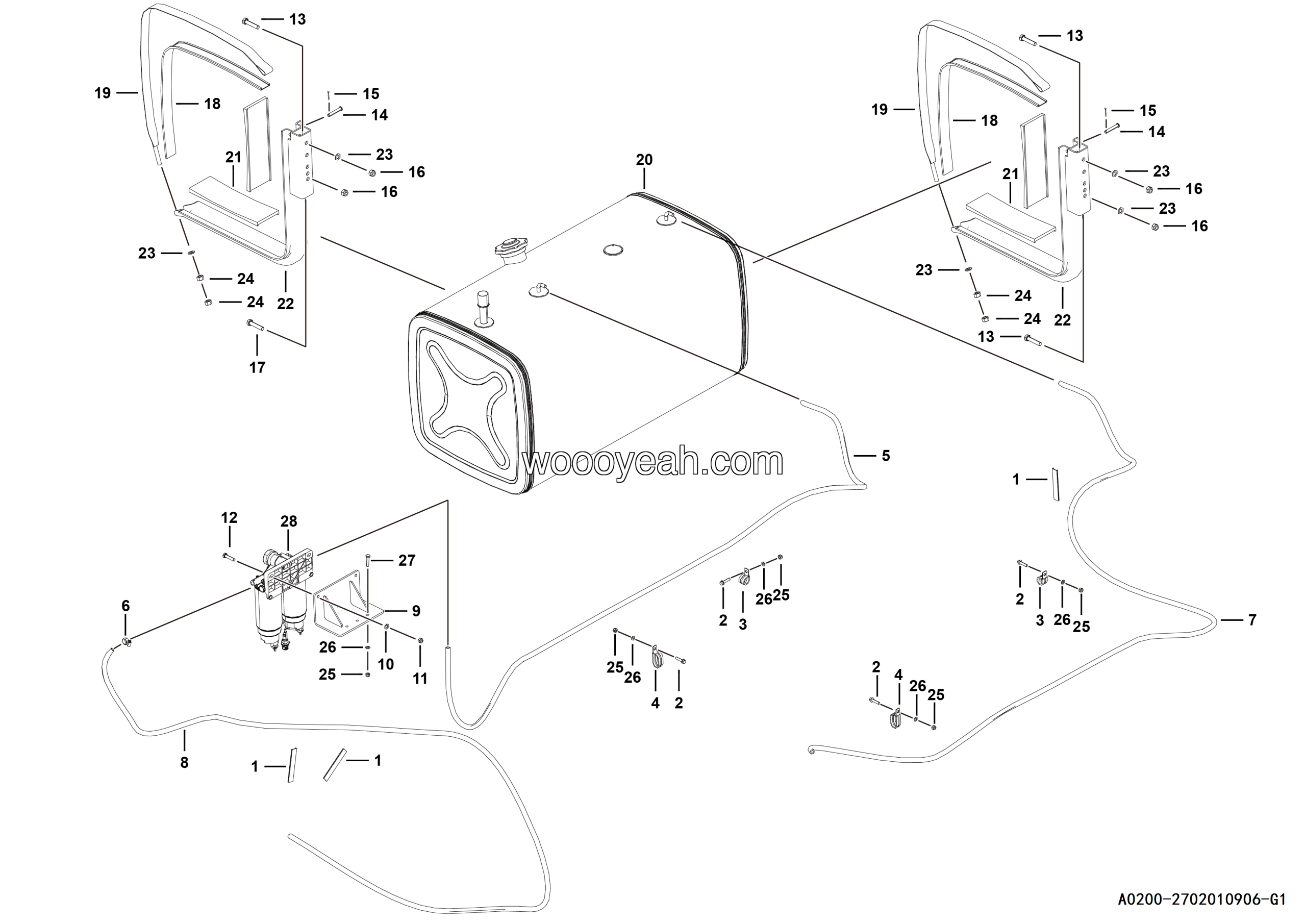 LGMG Off-Highway Dump Truck 2023 - Fuel tank installation assy - A0200-2702010906-G1