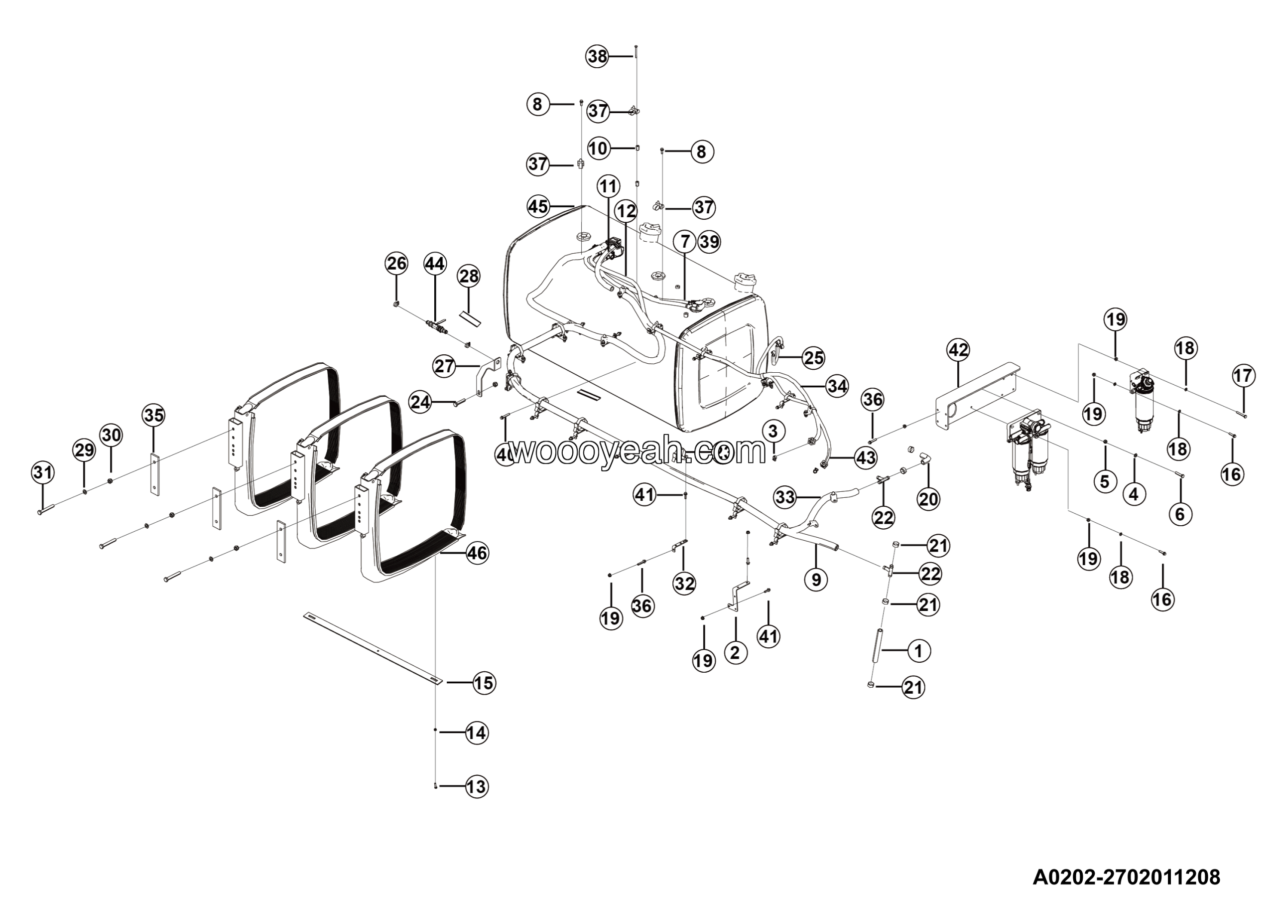 LGMG Off-Highway Dump Truck 2024 - Fuel tank assembly - A0202-2702011208