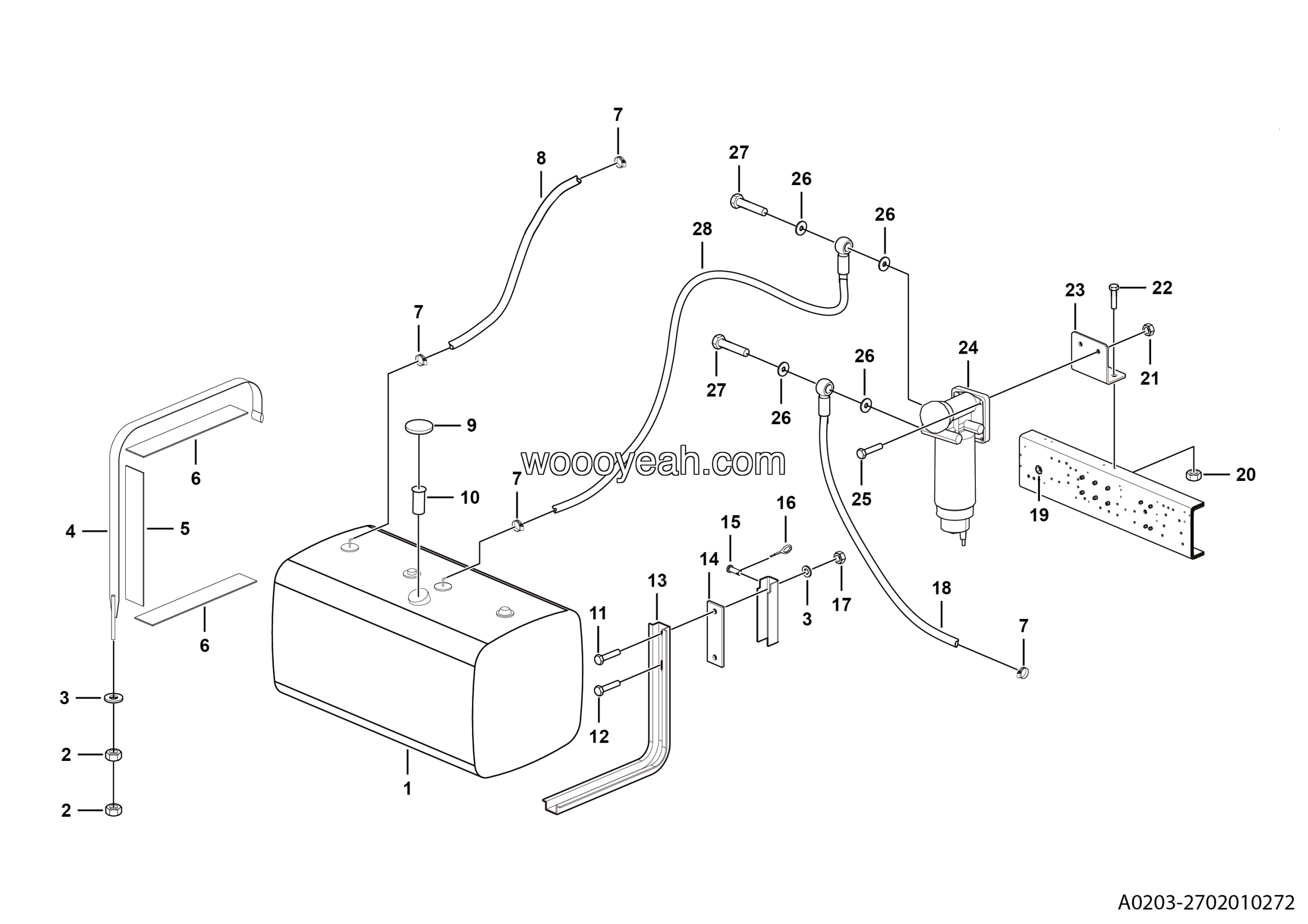 LGMG MT95H Mine Truck - Fuel tank assy - A0203-2702010272