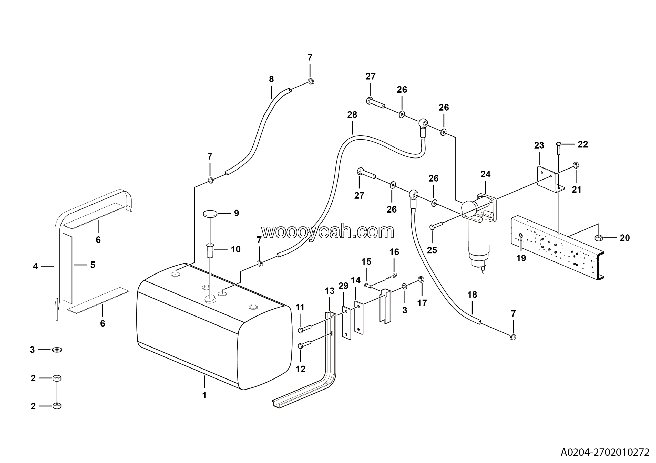 LGMG MT86H Mine Truck - Fuel tank assy - A0204-2702010272