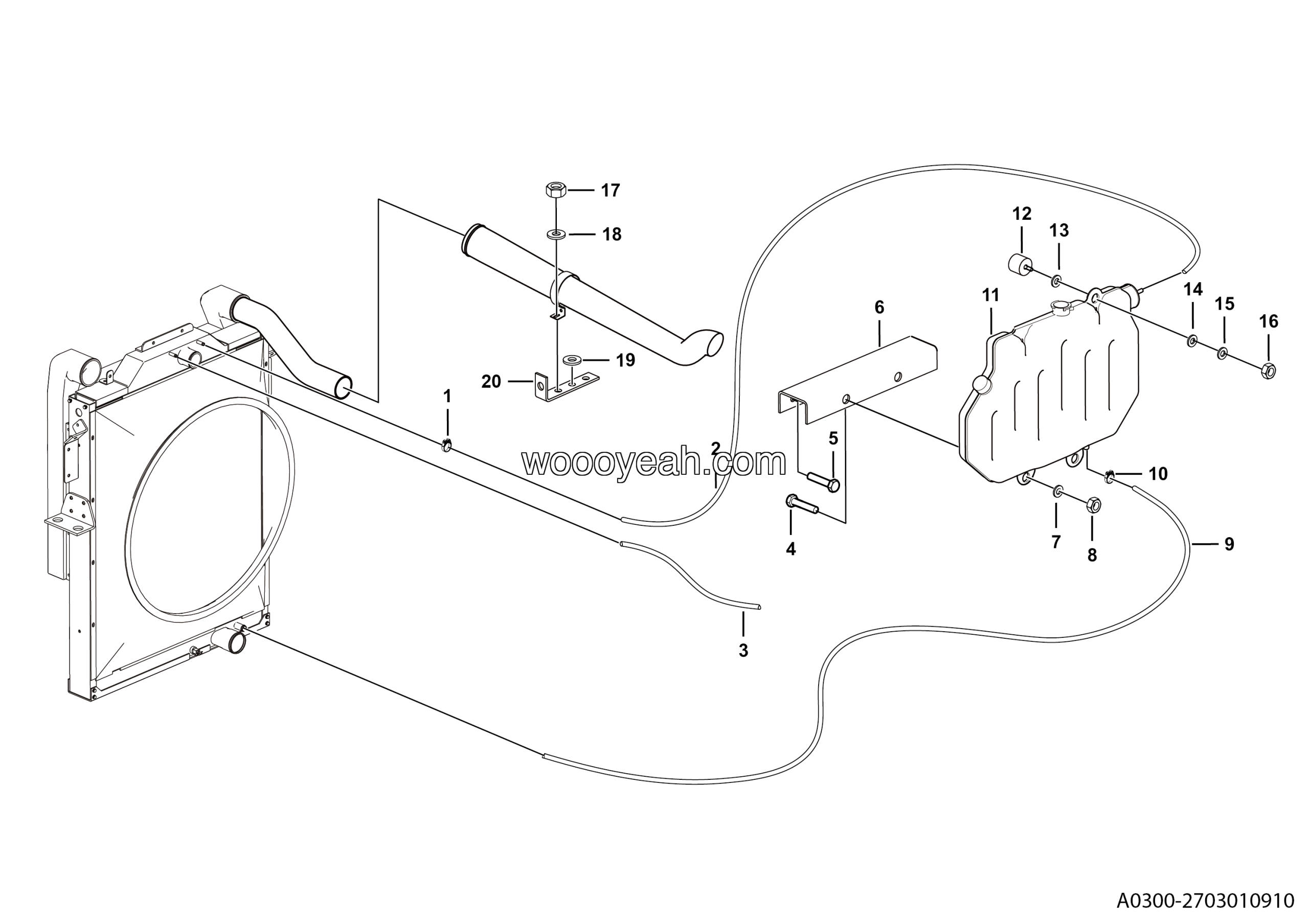 LGMG MT95 Mine Truck - Expansion water tank assy - A0300-2703010910