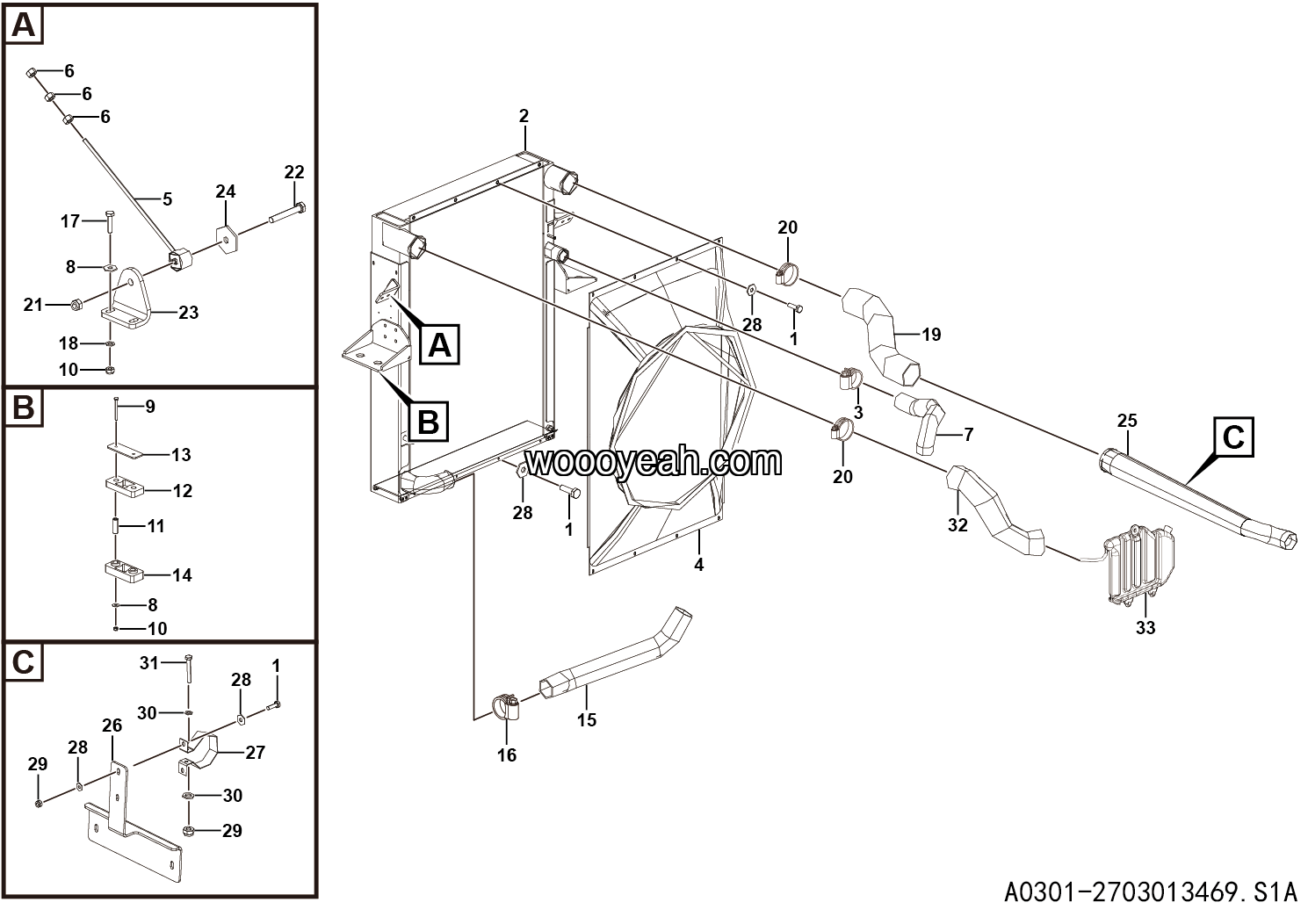 LGMG Off-Highway Dump Truck 2022 - Main raditor mounting assy - A0301-2703013469.S1A