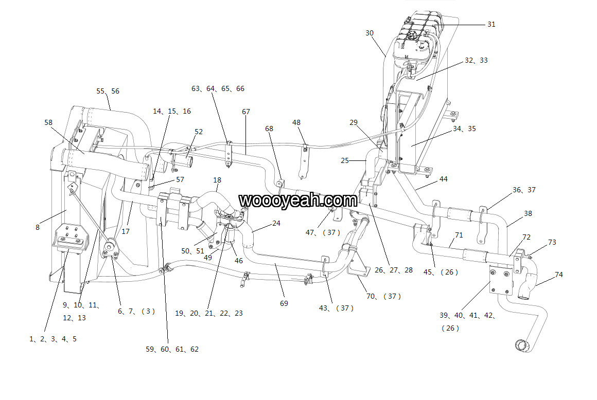 LGMG Off-Highway Dump Truck 2022 - Radiator mounting assy - A0301-2703014456