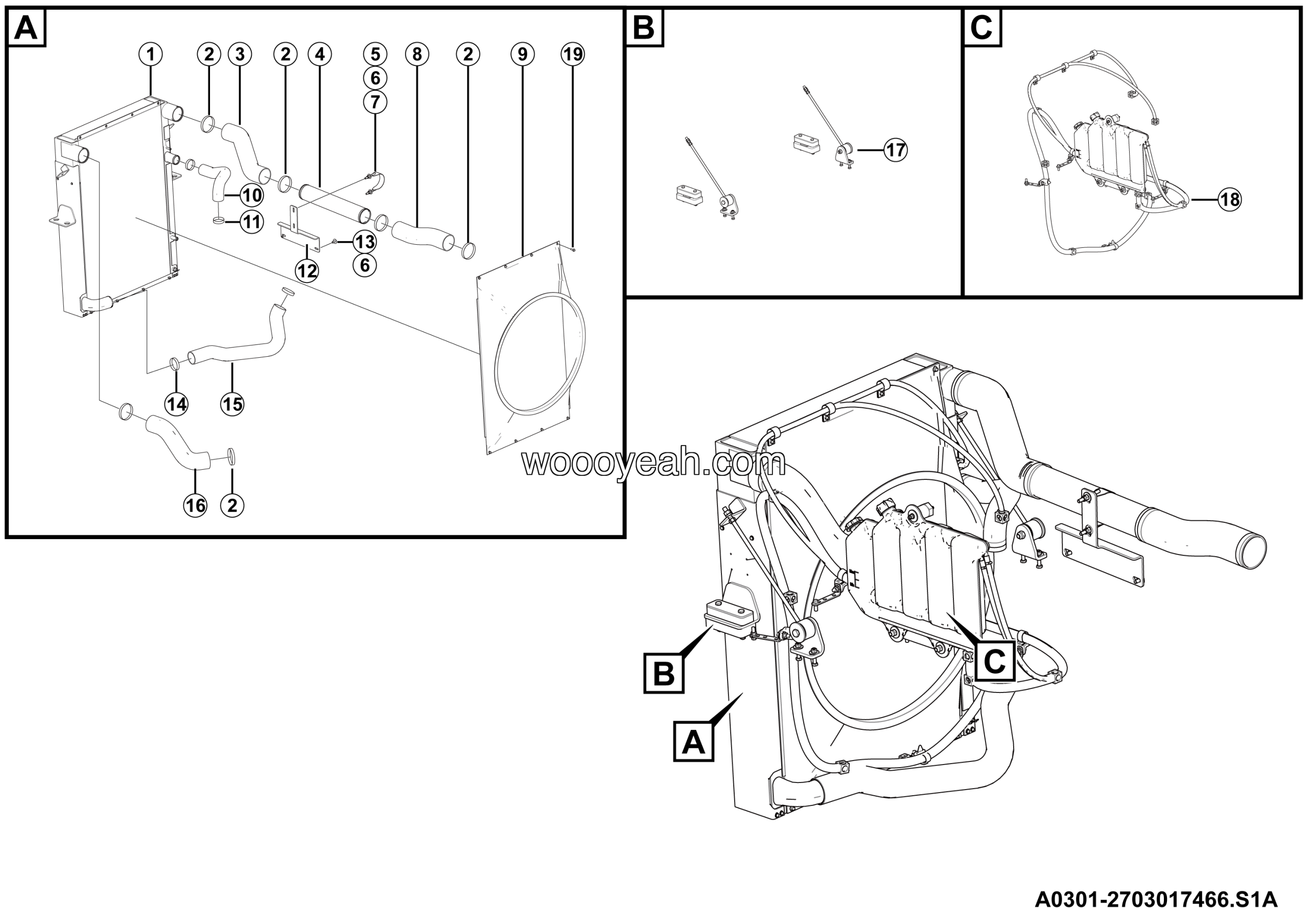 LGMG MT86H 2025 - Water radiator assy - A0301-2703017466.S1A
