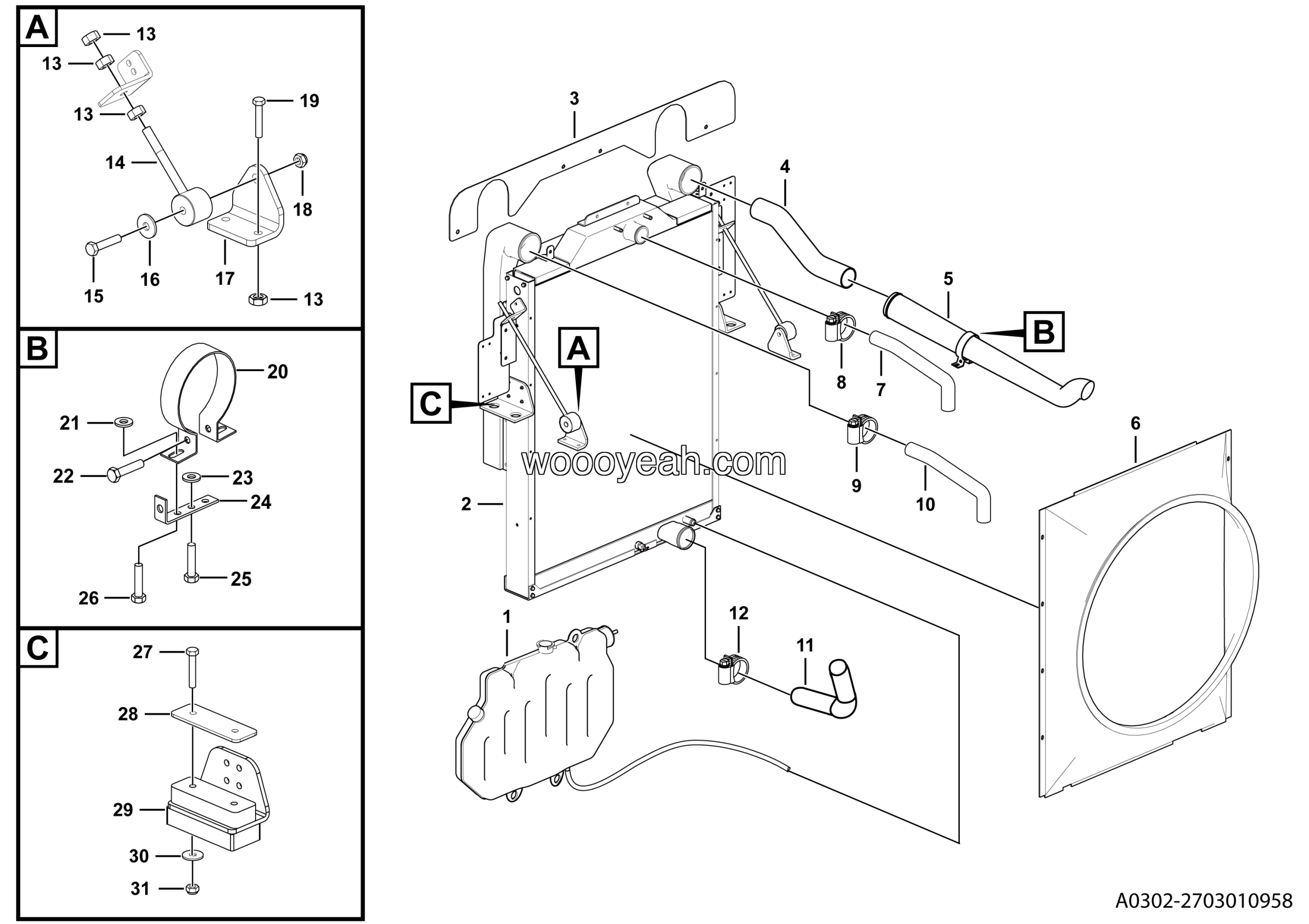 LGMG MT86H Mine Truck - Radiator assy - A0302-2703010958