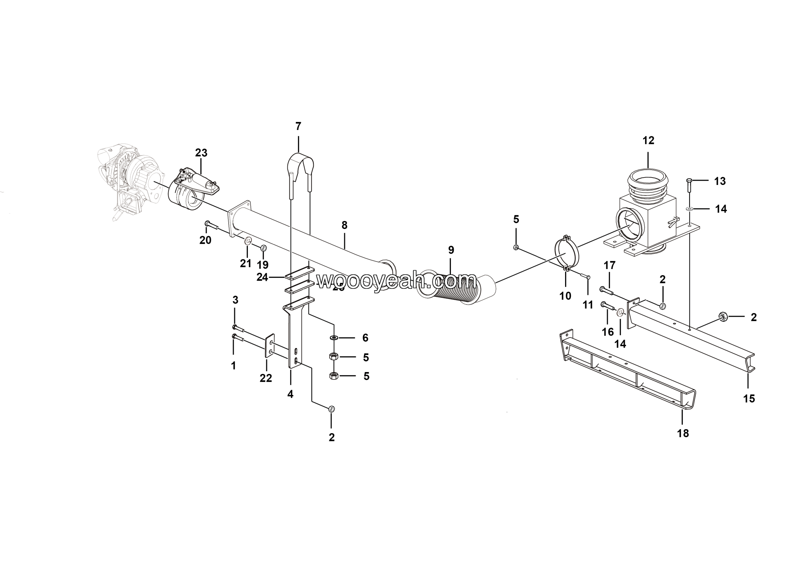 LGMG Off-Highway Dump Truck 2022 - Exhaust and heating system assy - A0400-2724010594