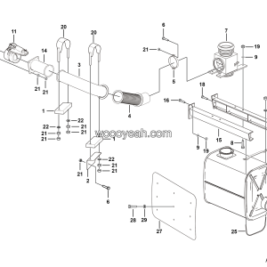 LGMG CMT96 Mine Truck - Intake and exhaust pipe assembly - A2400-2724010371