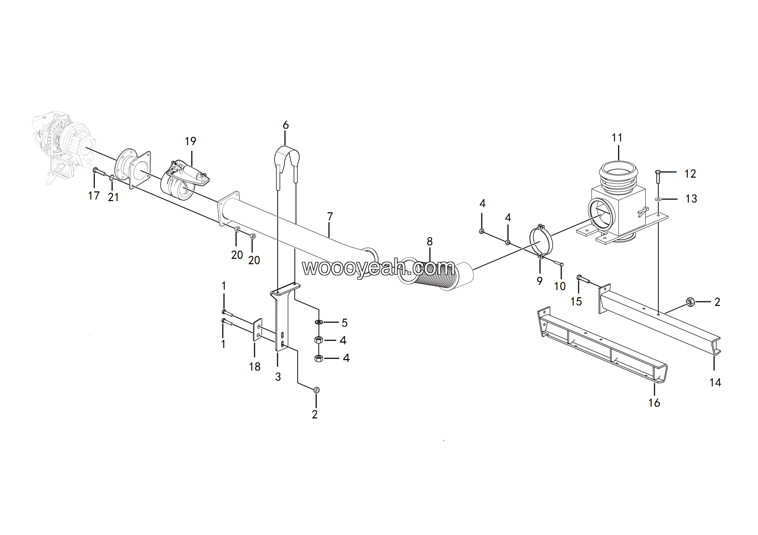 LGMG Off-Highway Dump Truck 2022 - Exhaust and heating system assy - A2400-2724010577.S1B