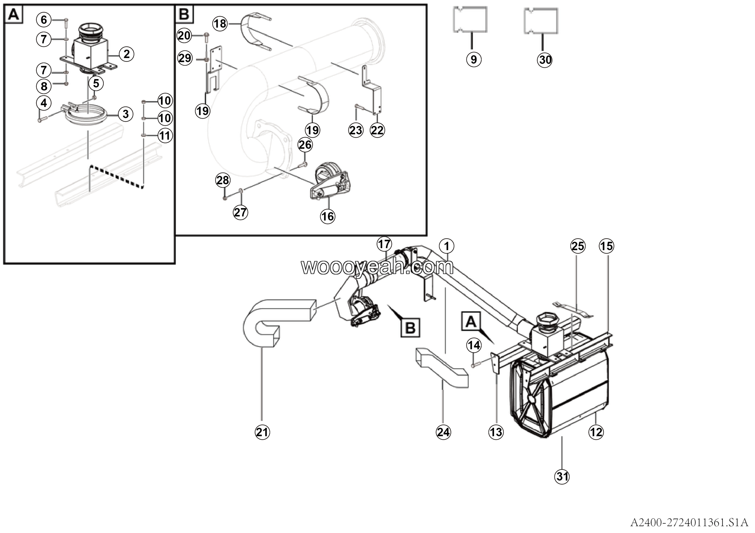 LGMG MT106H 2025 - Exhaust and heating sys - A2400-2724011361.S1A