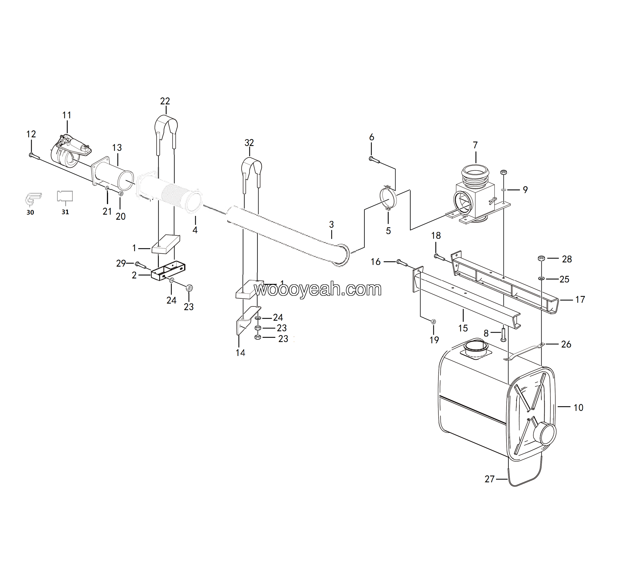 LGMG CMT106 2025 - Exhaust and heating system assy - A2401-2724010578.S1A