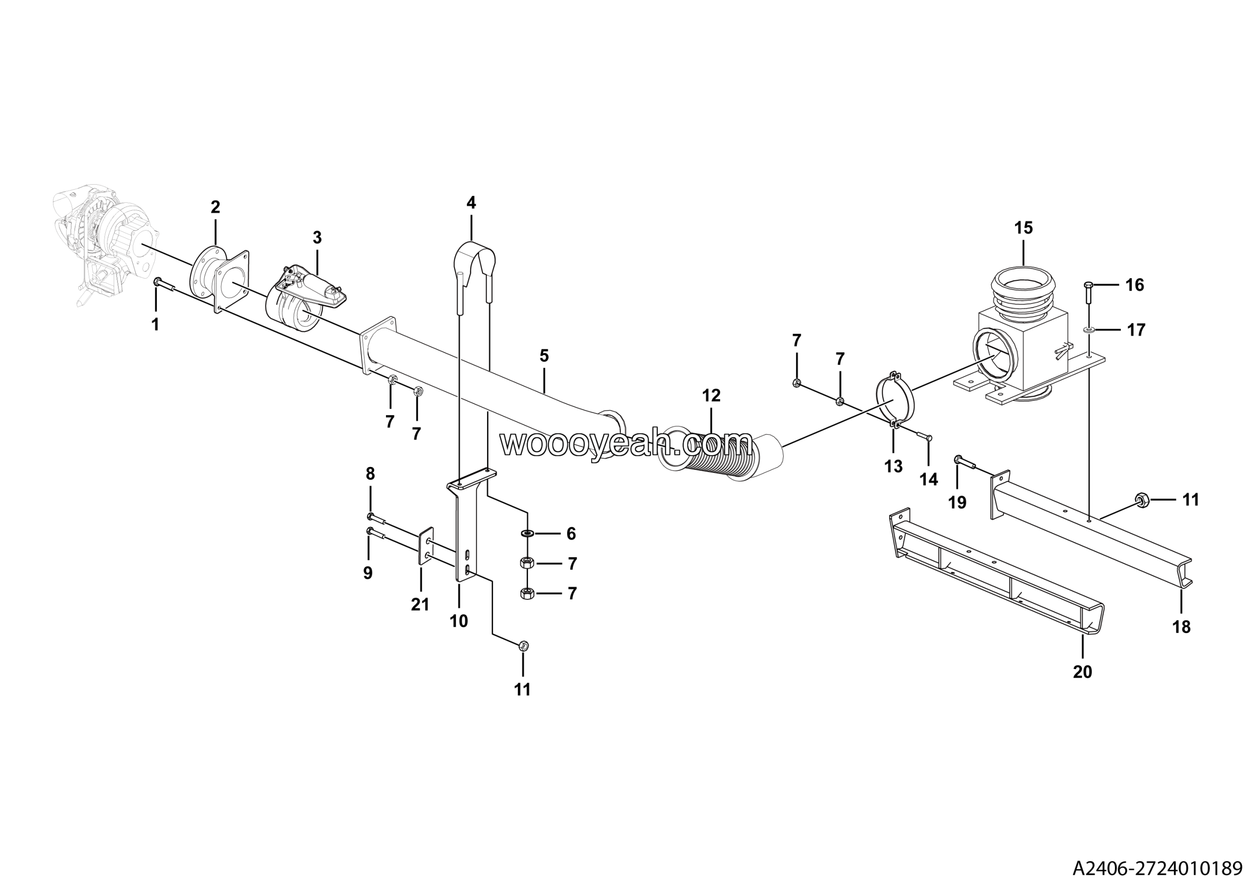 LGMG MT95D Mine Truck - Exhaust system assy - A2407-2724010189