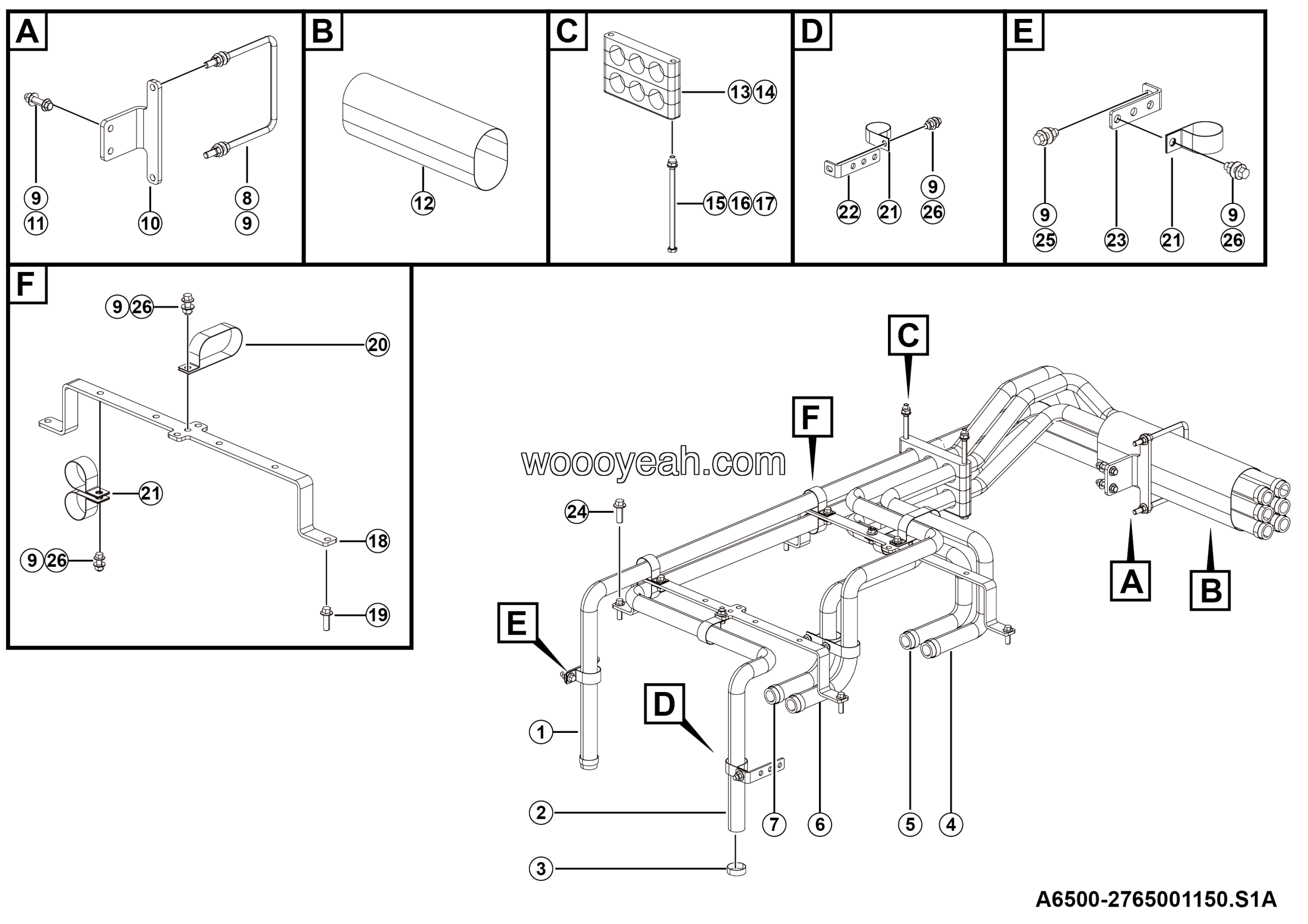 LGMG MTH116 2025 - Controller line assy - A6500-2765001150.S1A