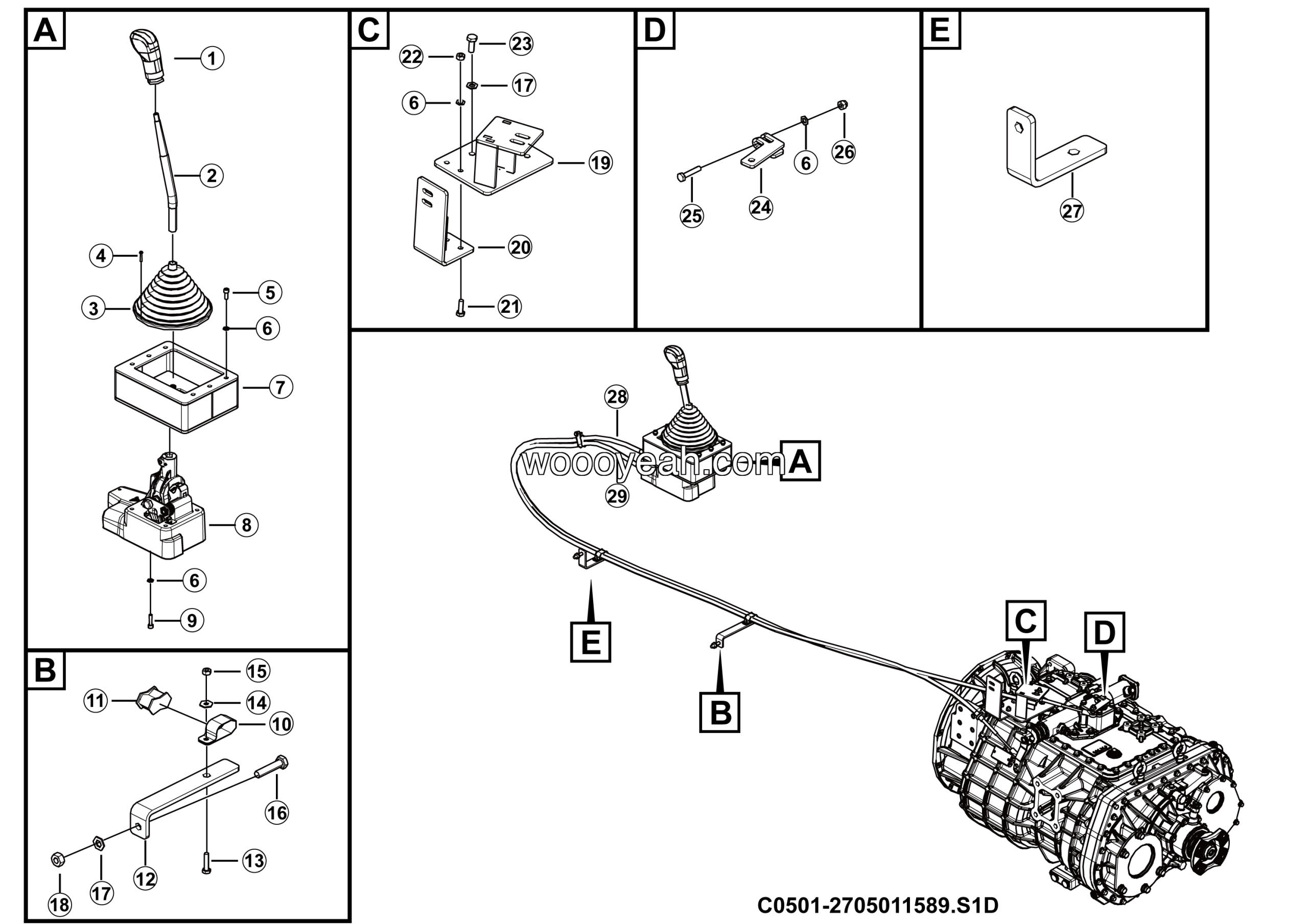 LGMG Off-Highway Dump Truck 2024 - Shift-control assembly - C0501-2705011589.S1D