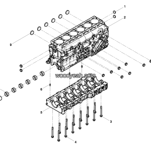 LGMG MT95 Mine Truck - Engine block pre-assy 1000352261 - C2-4110001117057
