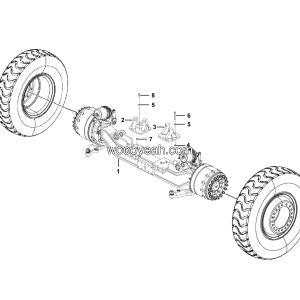 LGMG Off-Highway Dump Truck 2024 - Front axle installation assy HD25T - D0600-2706010666.S1A