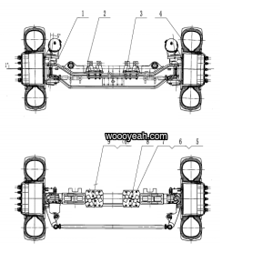 LGMG Off-Highway Dump Truck 2022 - Front axle installation assy HD25T - D0601-2706010536