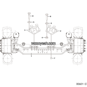 LGMG Off-Highway Dump Truck 2022 - Front axle installation assy HD20T - D0601-2706010665.S1A