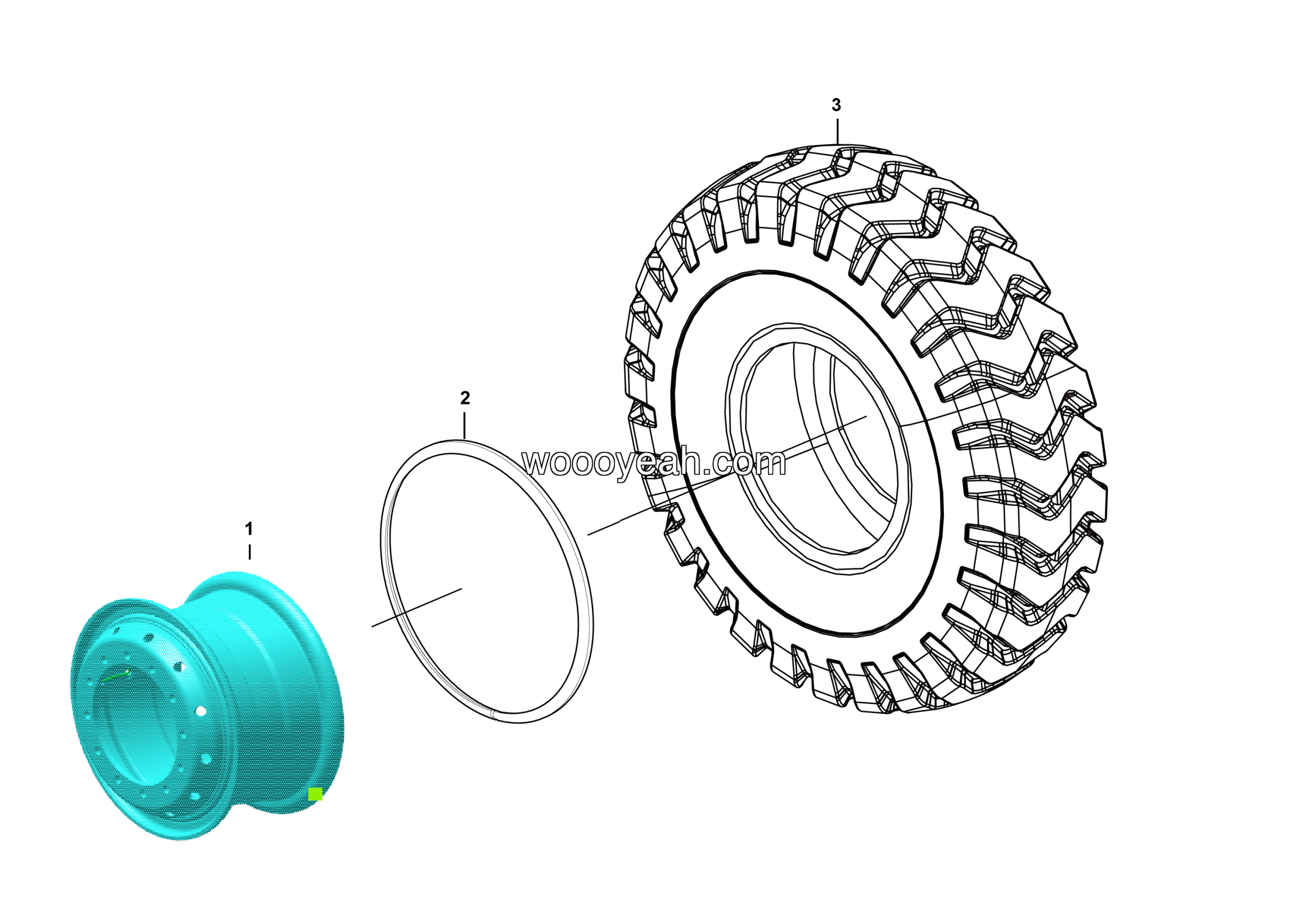 LGMG Off-Highway Dump Truck 2023 - Wheel assy - D5200-2752000120