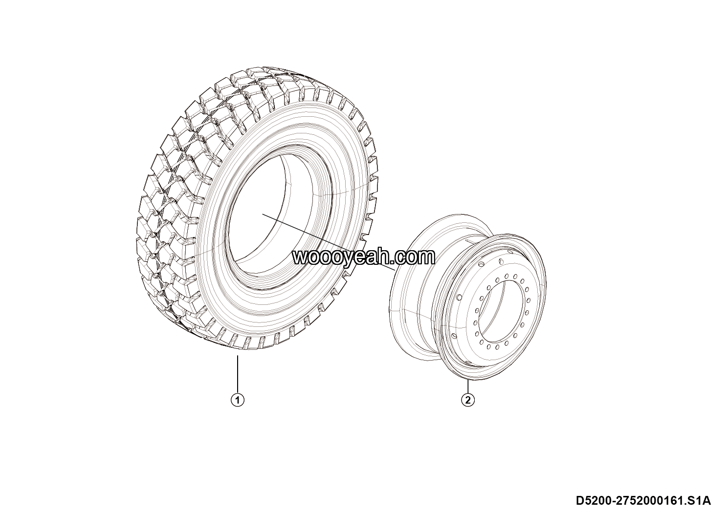 LGMG Off-Highway Dump Truck 2023 - Wheel assy - D5200-2752000161.S1A