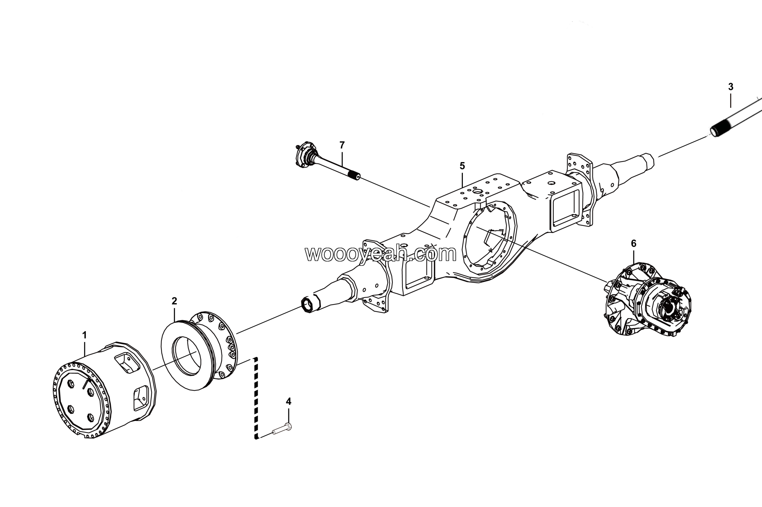 LGMG CMT106 Mine Truck - Middle axle assembly - E0700-2707010418
