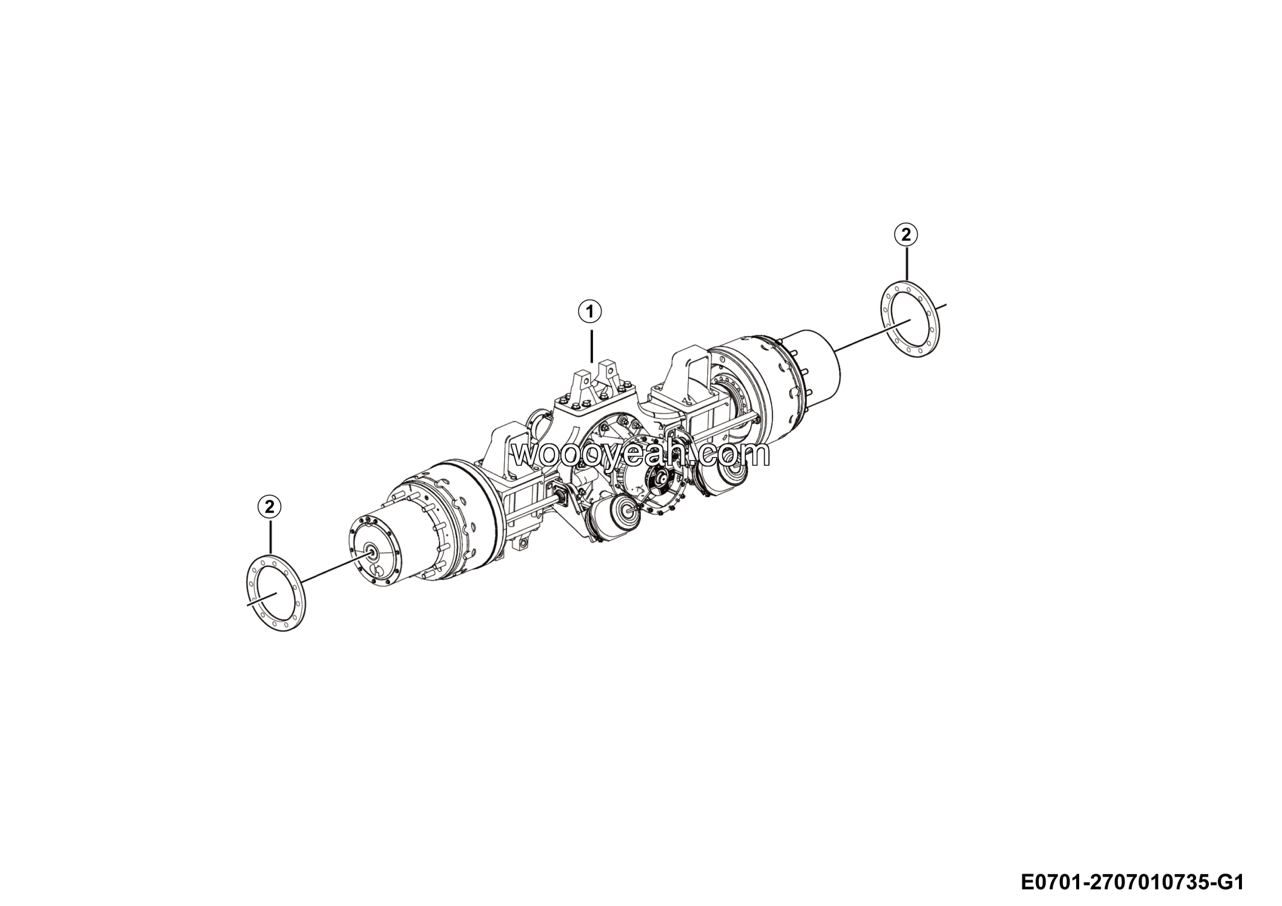 LGMG Off-Highway Dump Truck 2024 - Mid axle assy - E0701-2707010735-G1