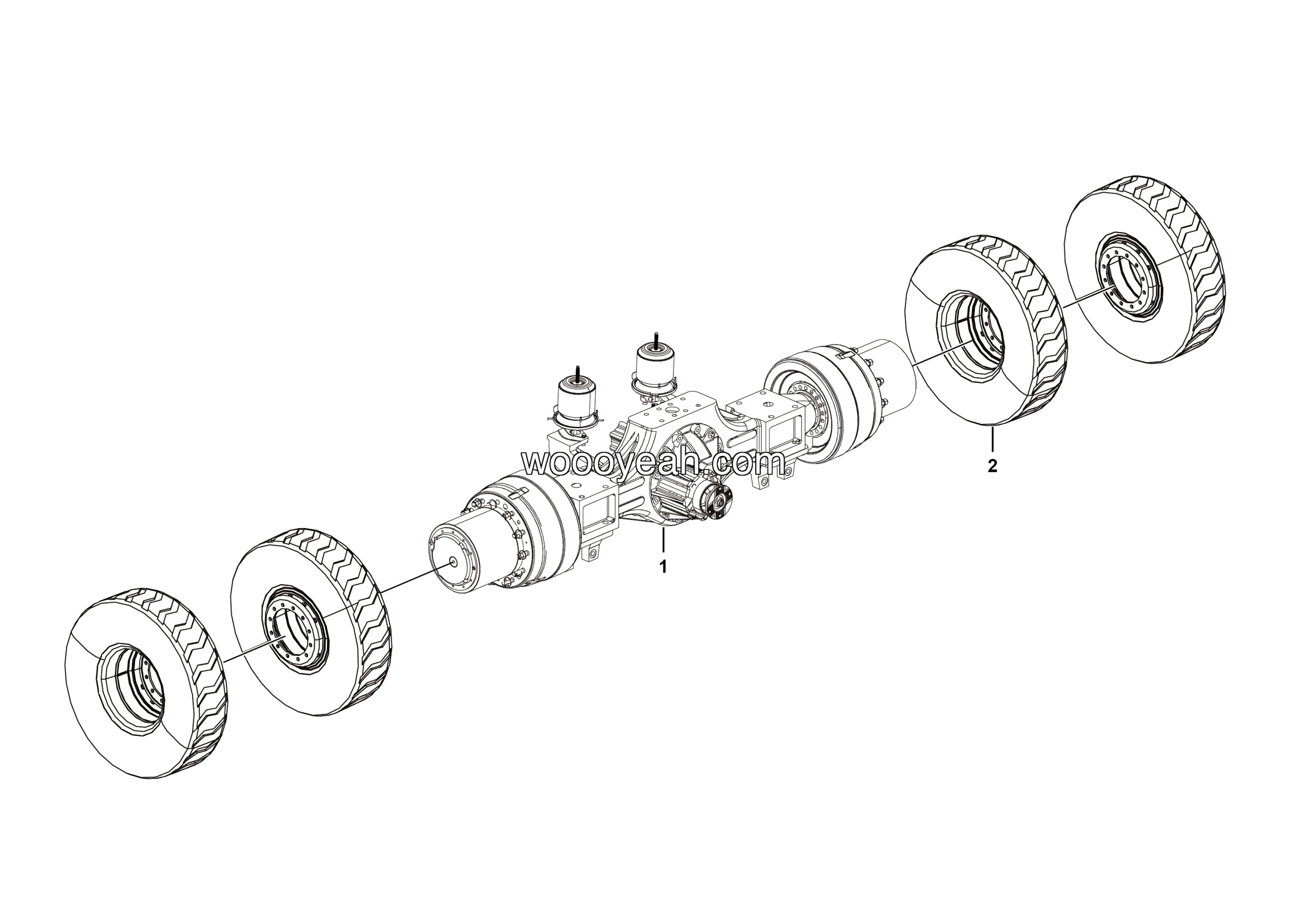 LGMG Off-Highway Dump Truck 2022 - Rear axle mounting assy - E0800-2708010345