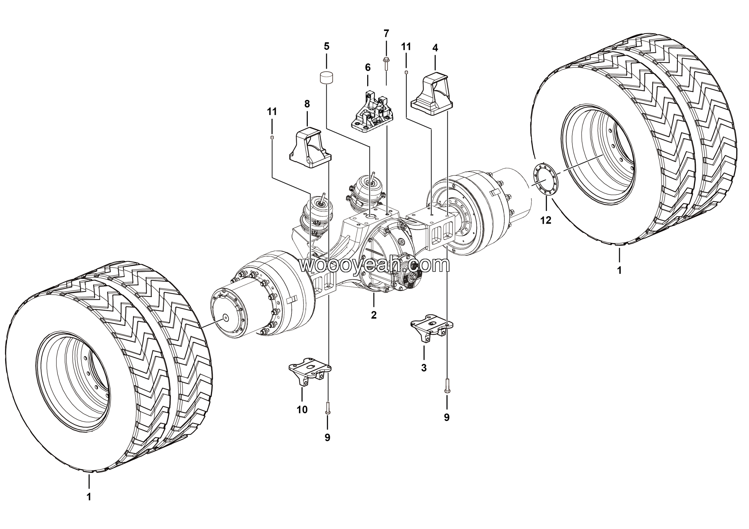 LGMG Off-Highway Dump Truck 2022 - Rear axle assy - E0800-2708010388.S