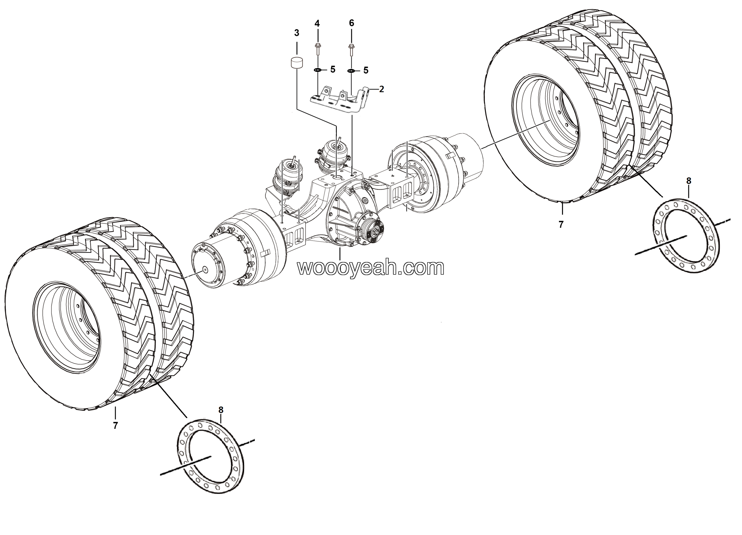 LGMG Off-Highway Dump Truck 2022 - Rear axle mounting assy HD40T - E0801-2708010387.S