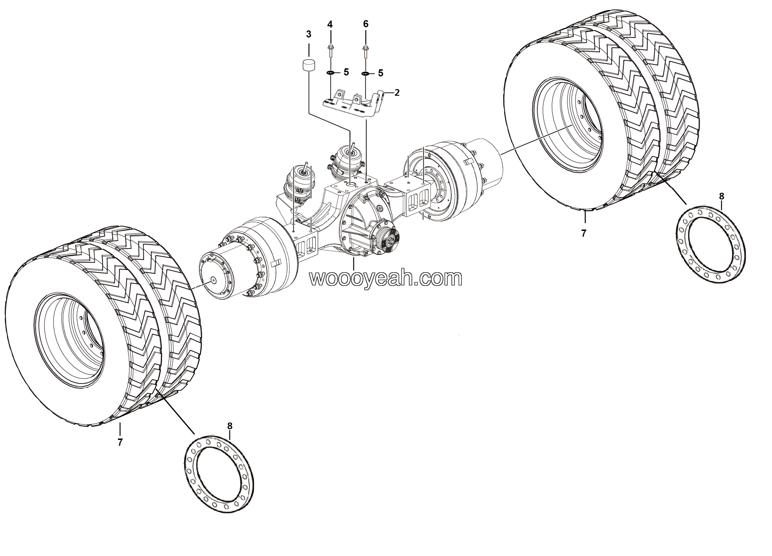 LGMG Off-Highway Dump Truck 2022 - Rear axle mounting assy HD40T(i=16.641) - E0801-2708010462.S1A