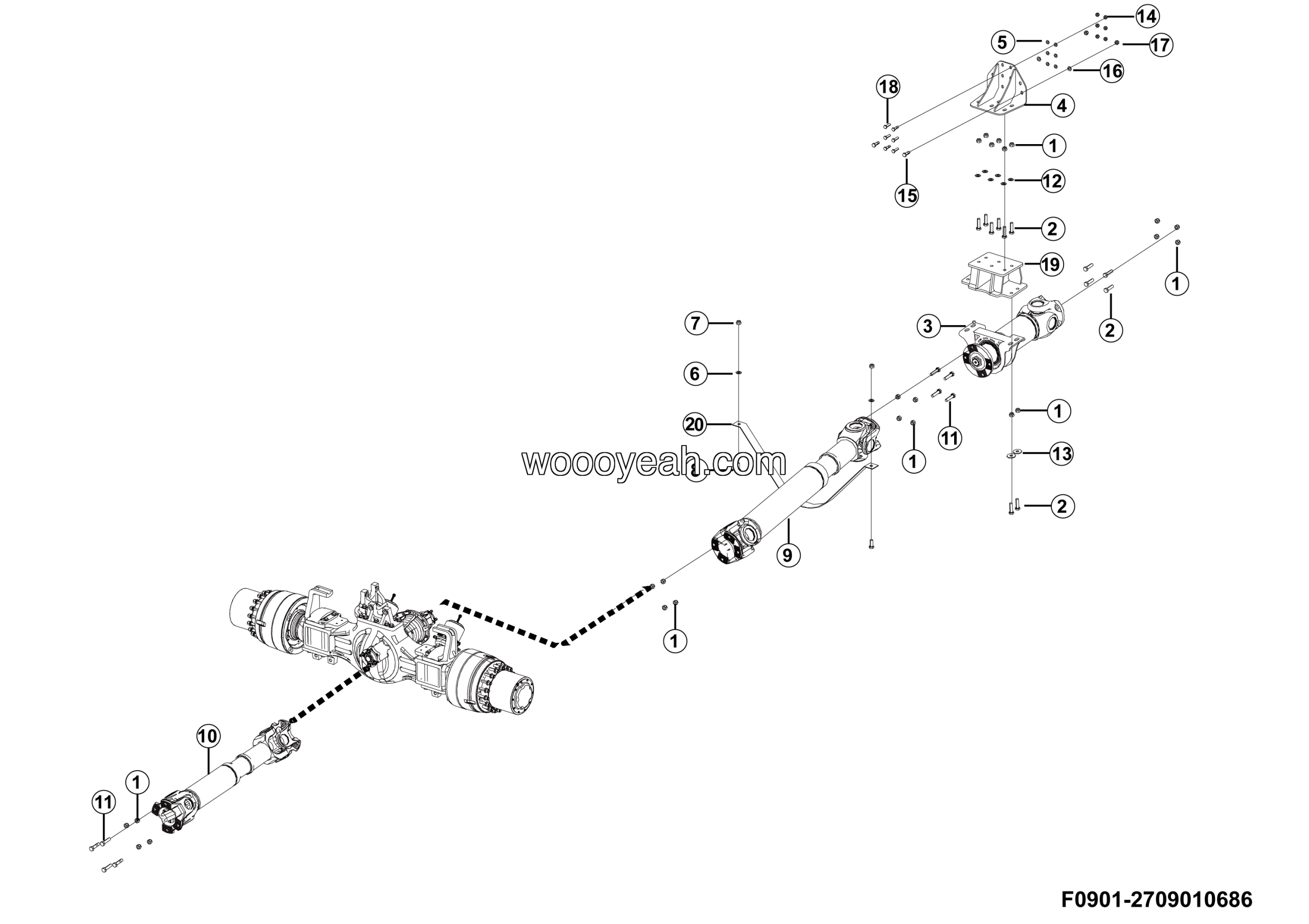 LGMG Off-Highway Dump Truck 2023 - Transmission shaft assy - F0901-2709010686