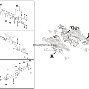LGMG Off-Highway Dump Truck 2022 - Rear thrust rod installation assy - G1200-2712011503.S1B1