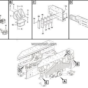 LGMG Off-Highway Dump Truck 2022 - Rear leaf spring installation assy - G1200-2712011822.S1C