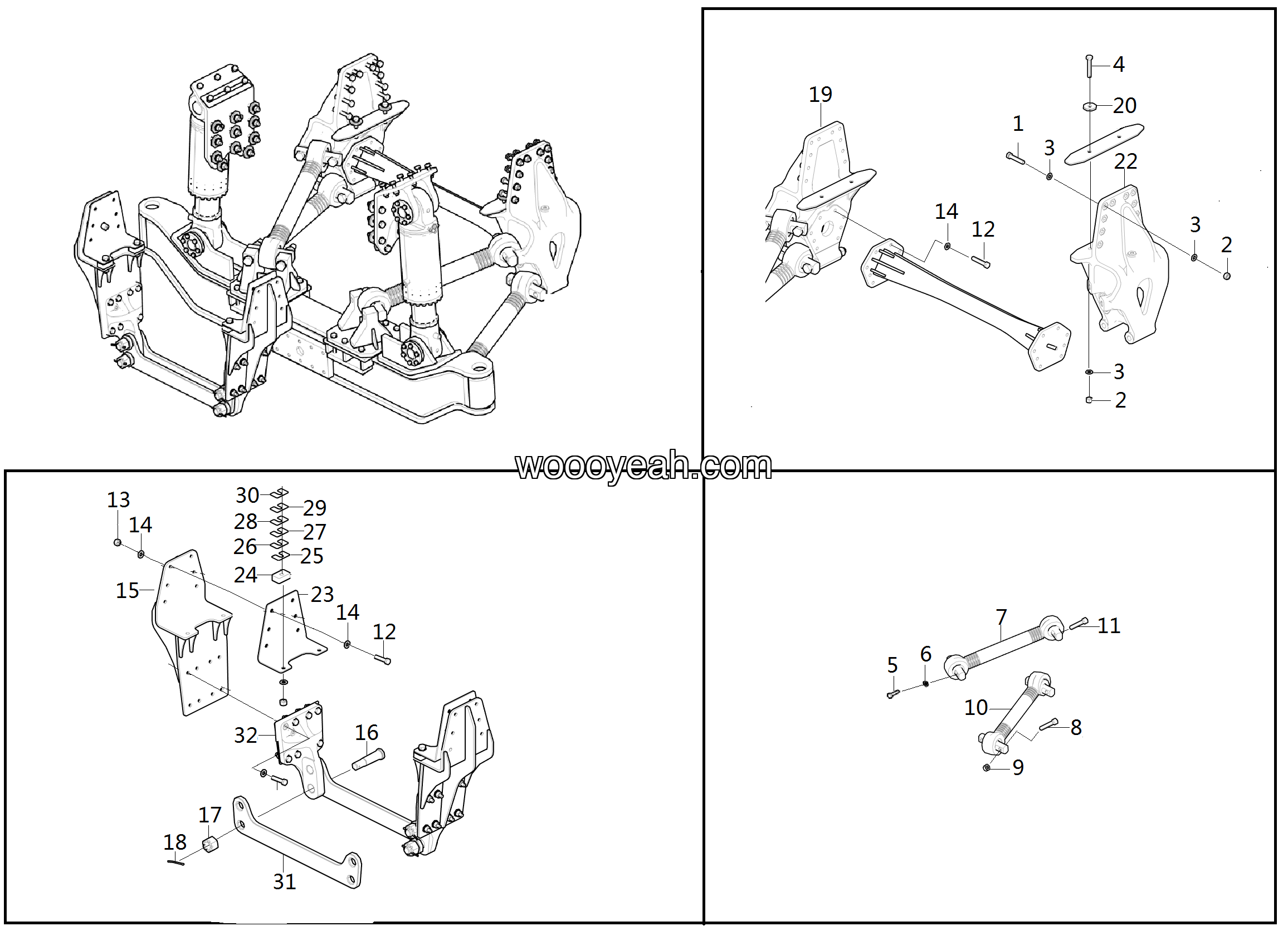 LGMG Off-Highway Dump Truck 2020 - Guide mechanism mounting assy - G1200-2712012424.S1a