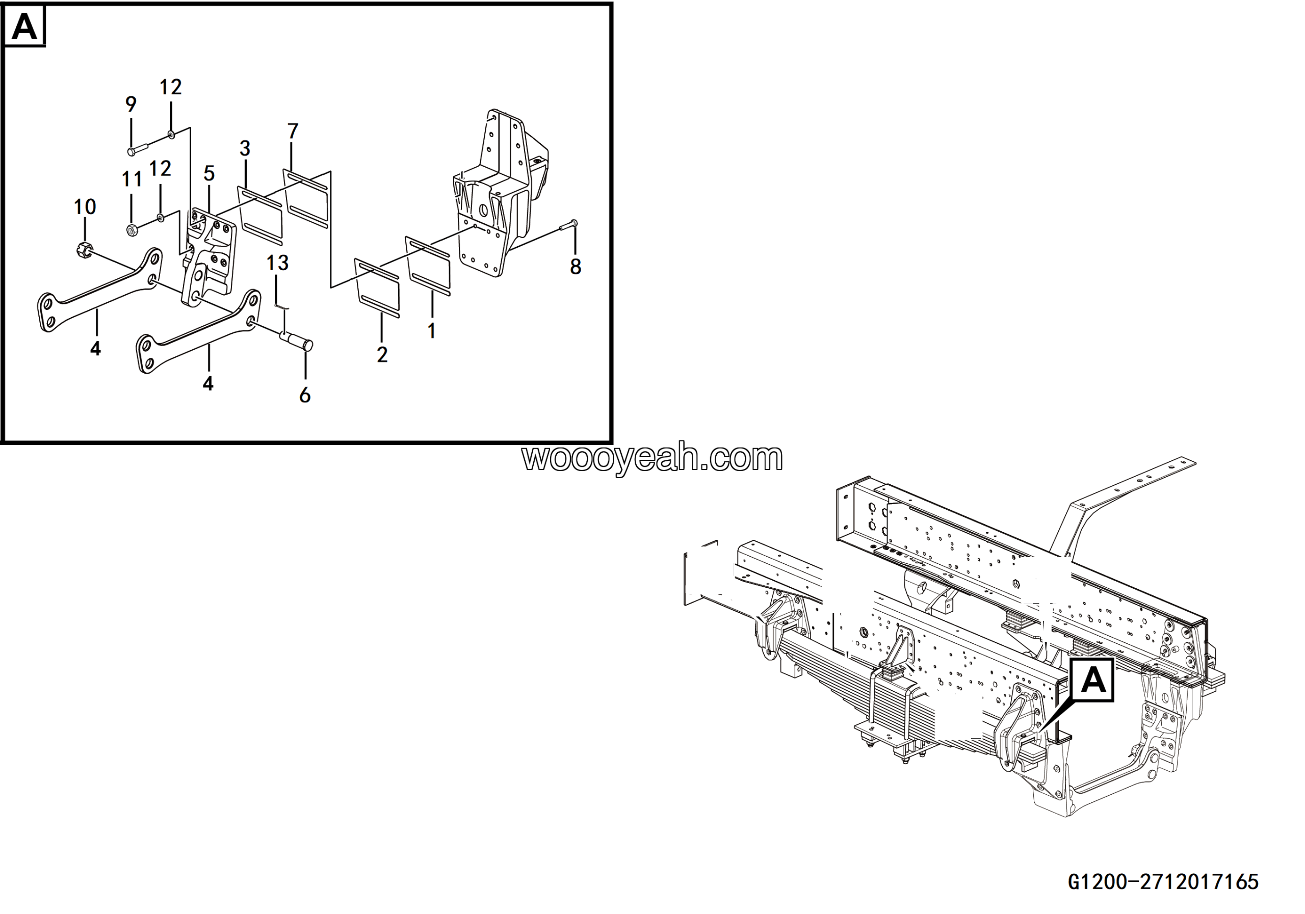 LGMG Off-Highway Dump Truck 2023 - Front suspension beam installation assy MT86H - G1200-2712017165