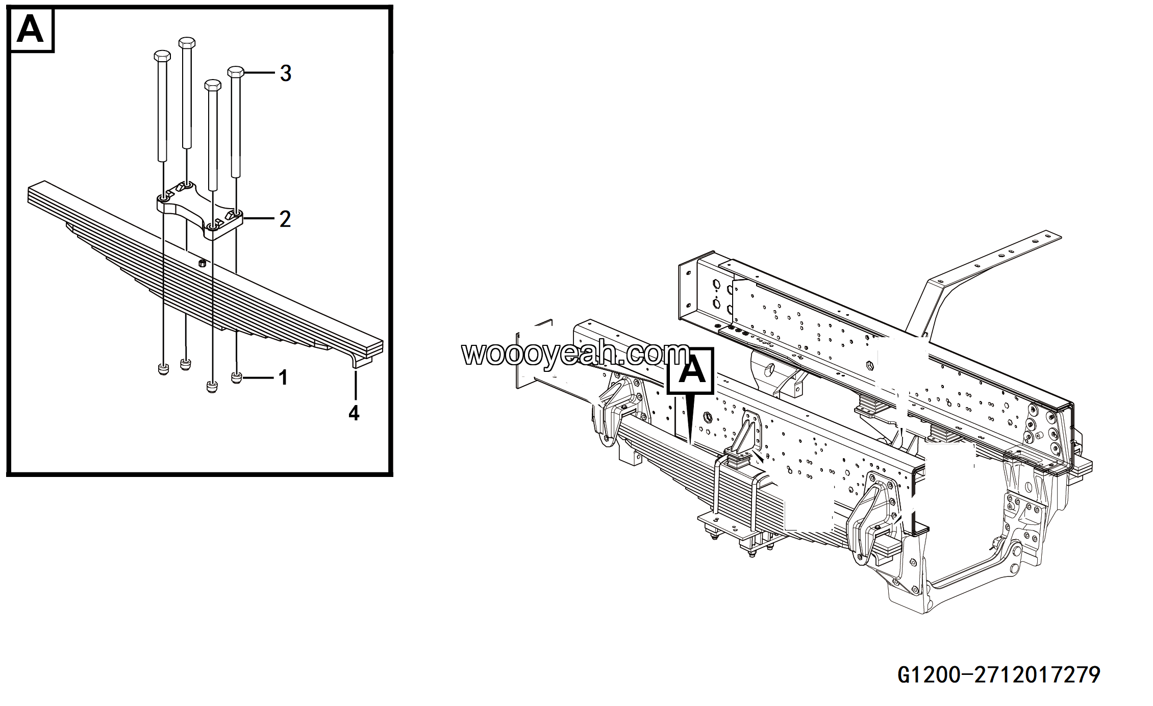LGMG Off-Highway Dump Truck 2024 - Front leaf spring installation assy 6152-MT106 - G1200-2712017279