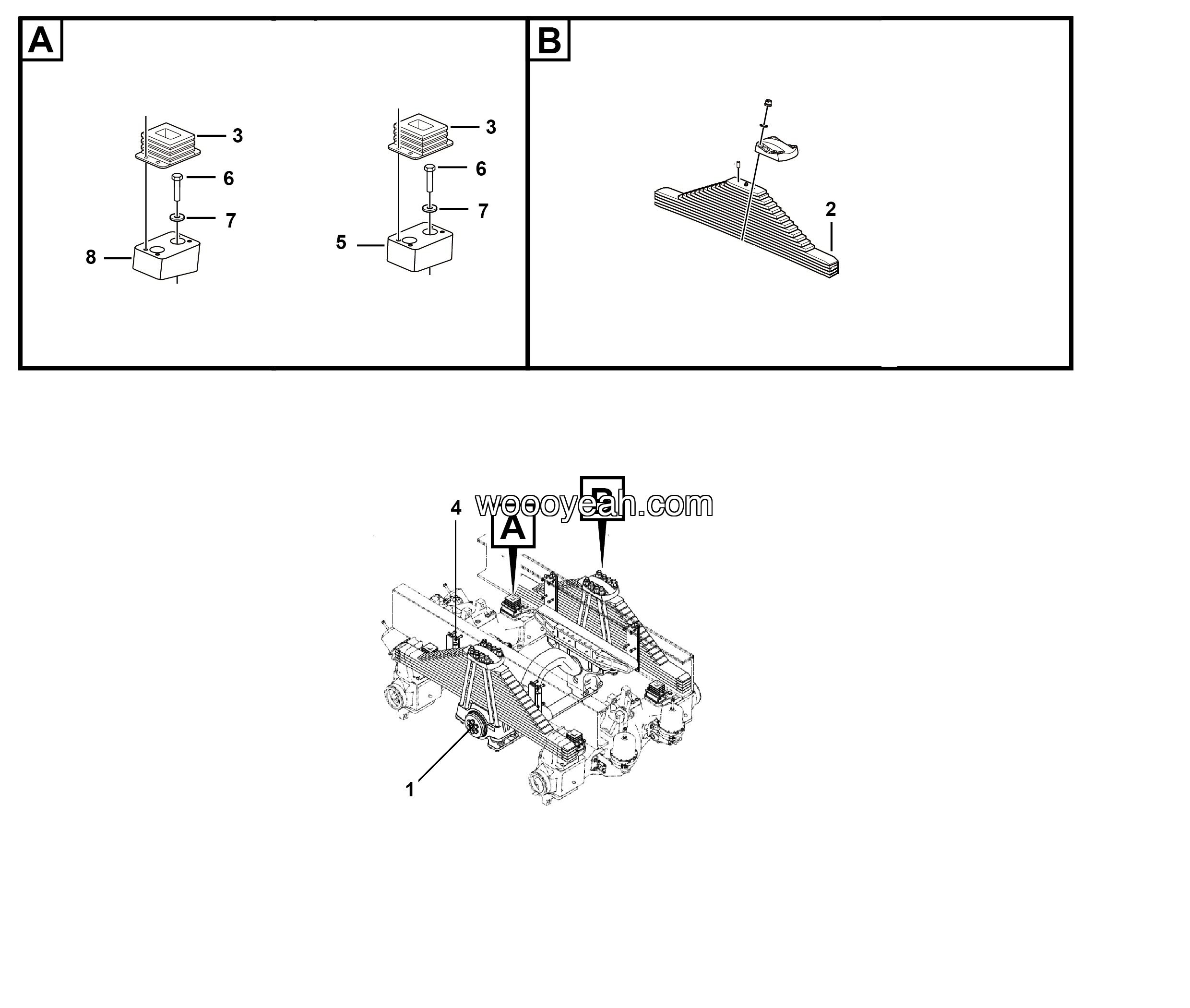 LGMG Off-Highway Dump Truck 2023 - Rear leaf spring installation assy - G1200-2712017369