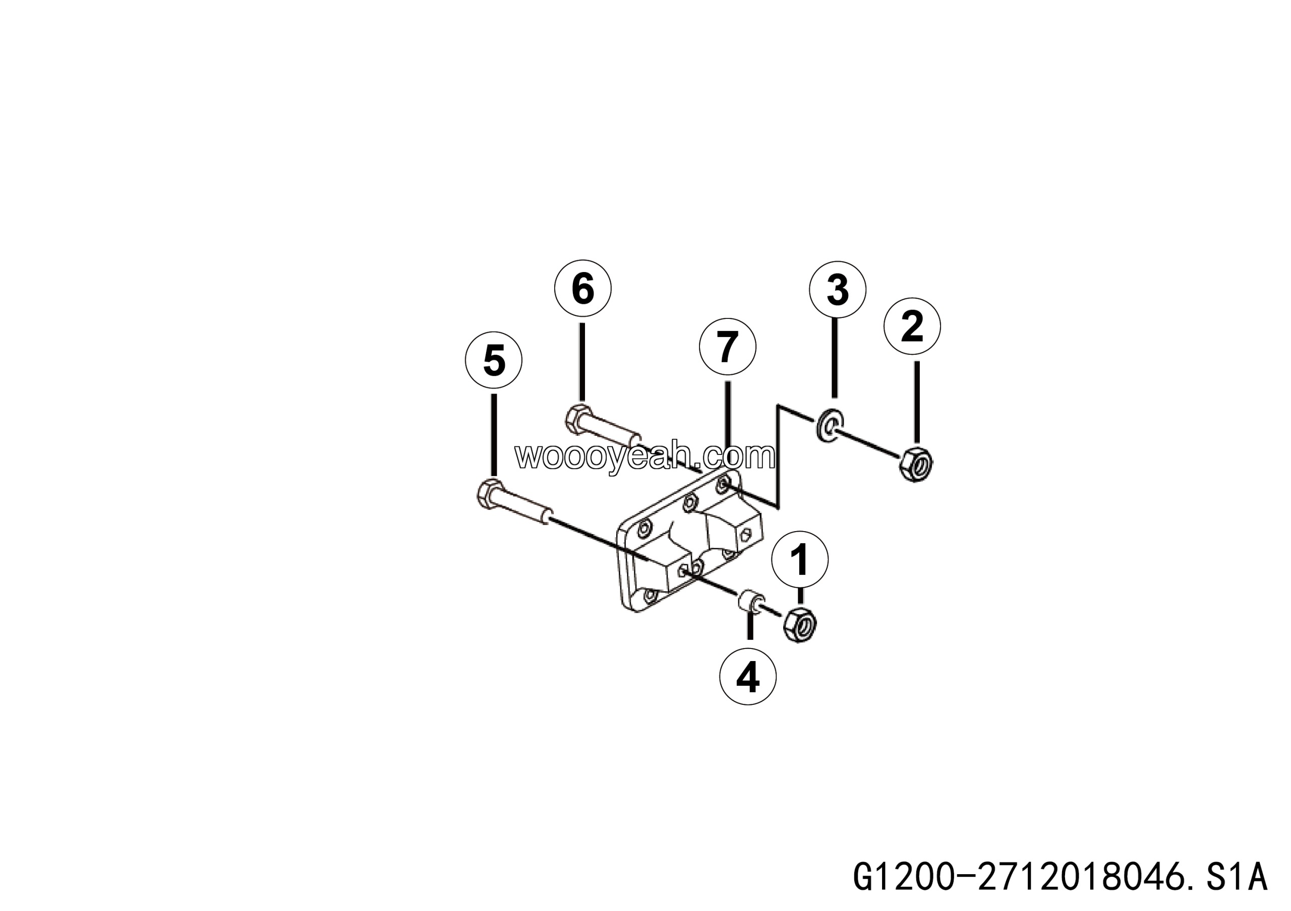 LGMG - 2025 - Transverse torque rod mount assy - G1200-2712018046.S1A