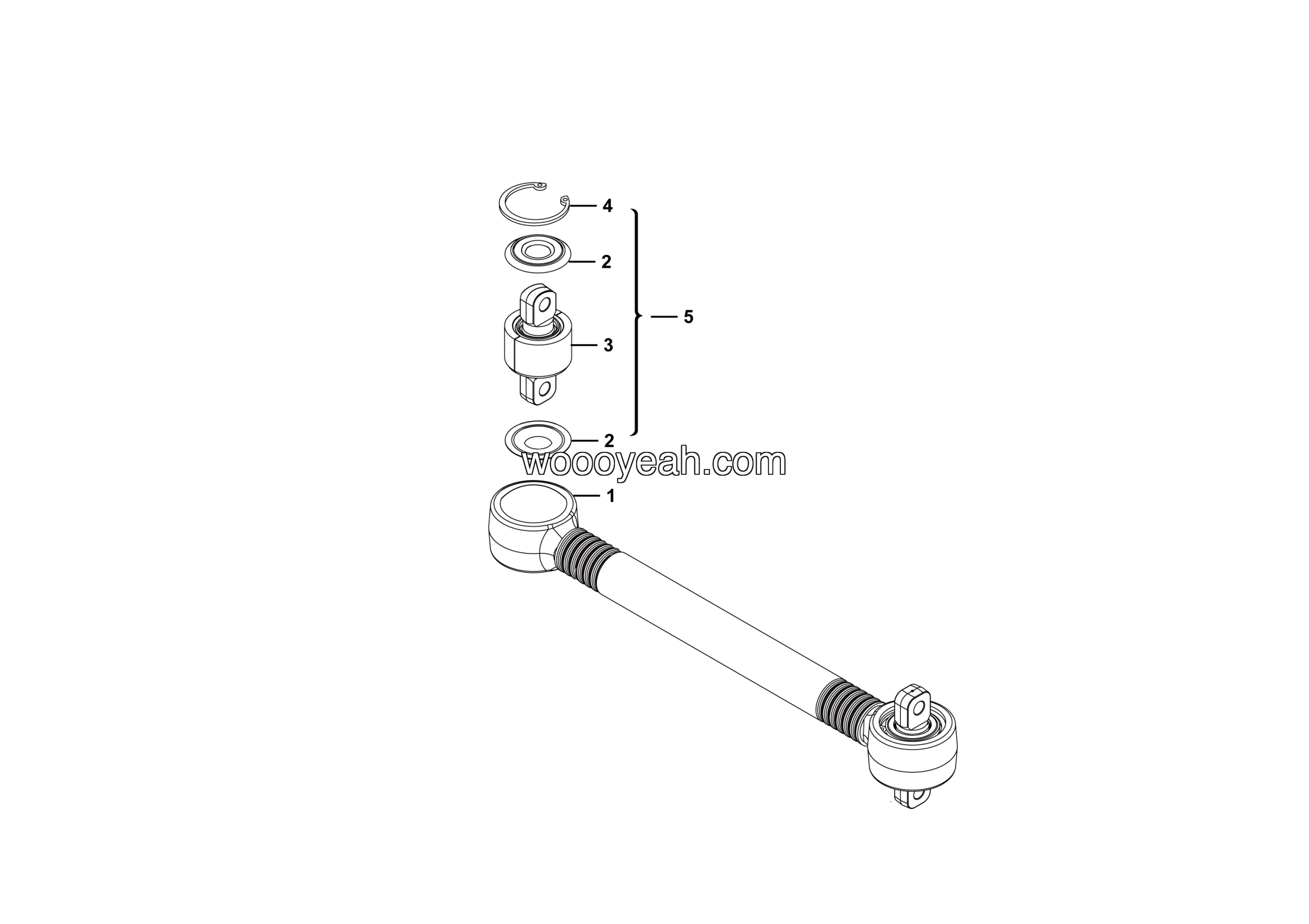 LGMG CMT106 Mine Truck - Front thrust rod assy - G1200-4110001505