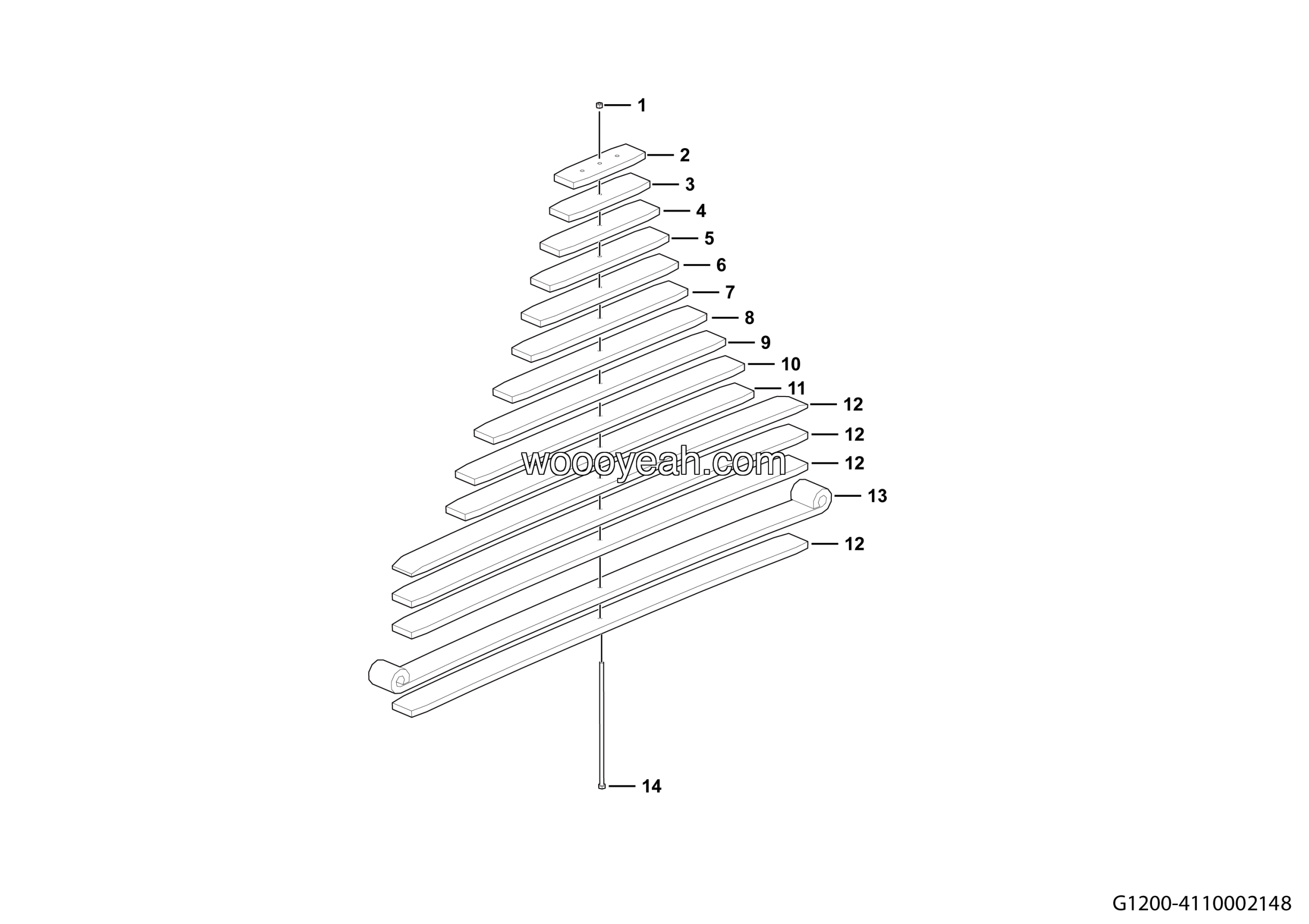 LGMG MS40 Mine Truck - Rear leaf spring assy - G1200-4110002148