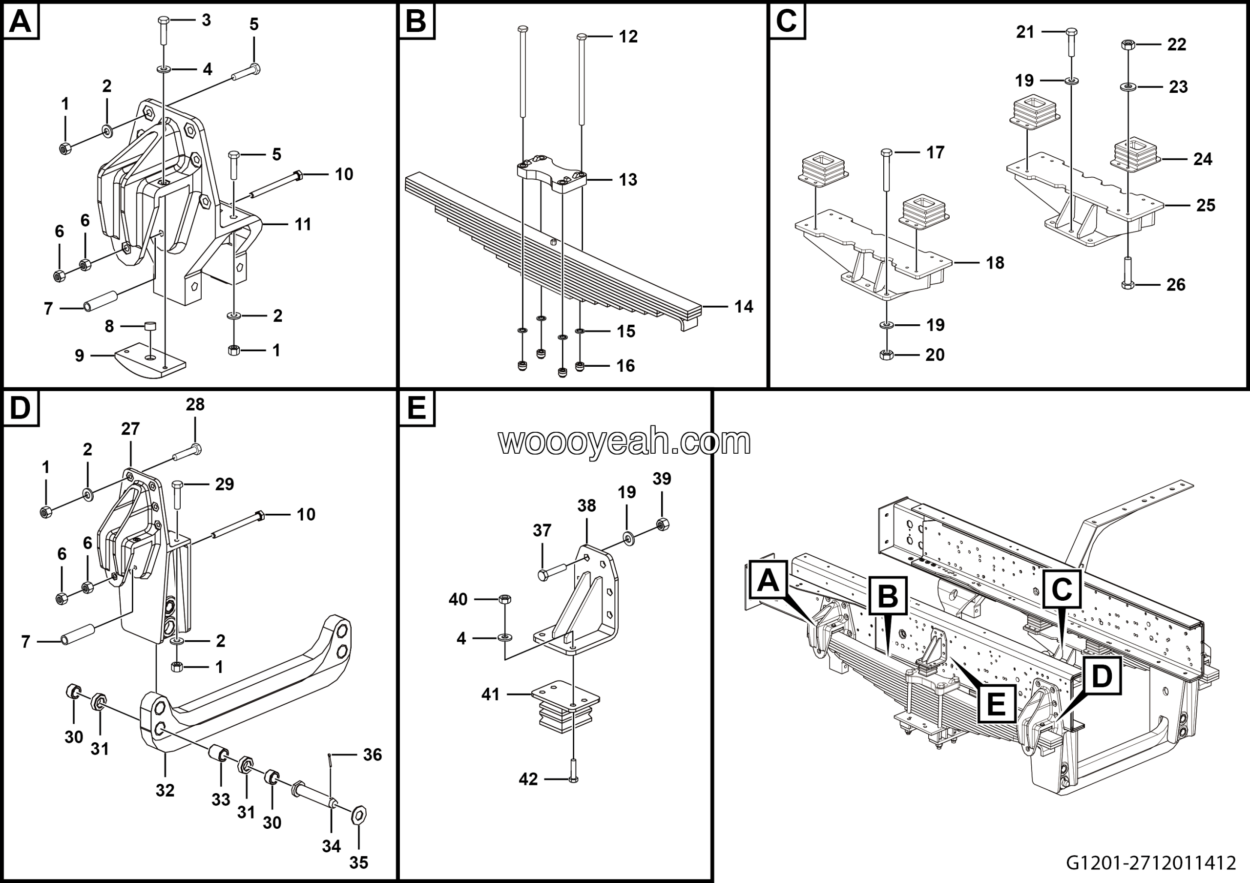 LGMG MT95 Mine Truck - Front the spring assembly - G1201-2712011412