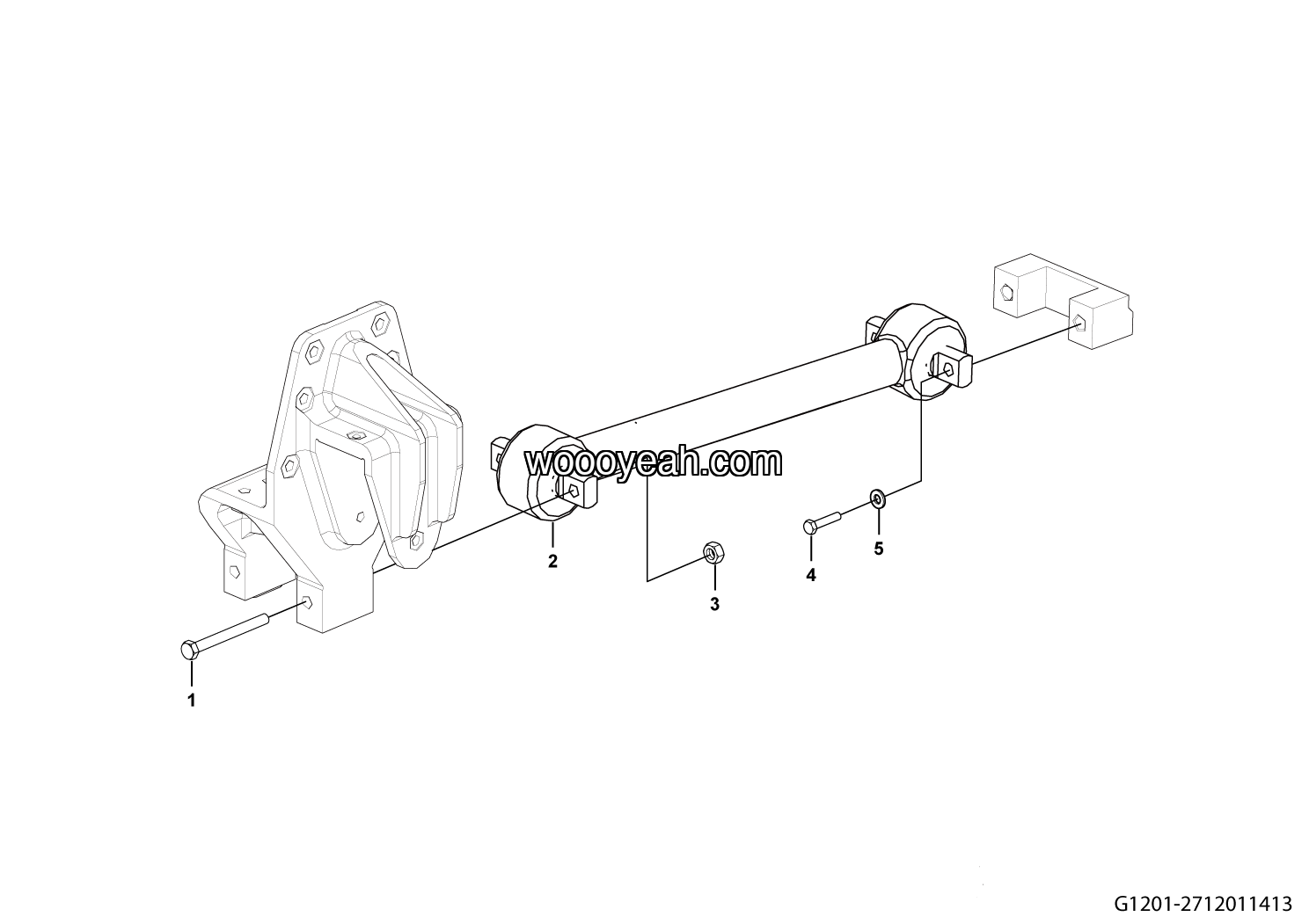 LGMG Off-Highway Dump Truck 2020 - Front thrust rod installation assy - G1201-2712011413