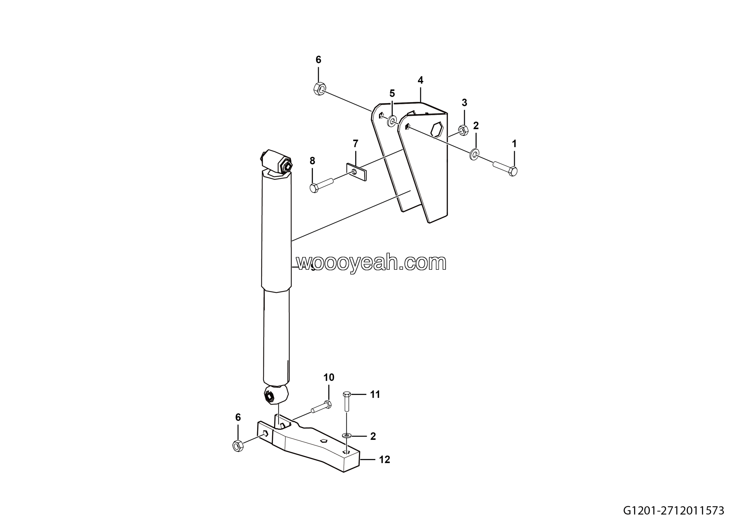 LGMG MS40 Mine Truck - Absorber installation assy - G1201-2712011573