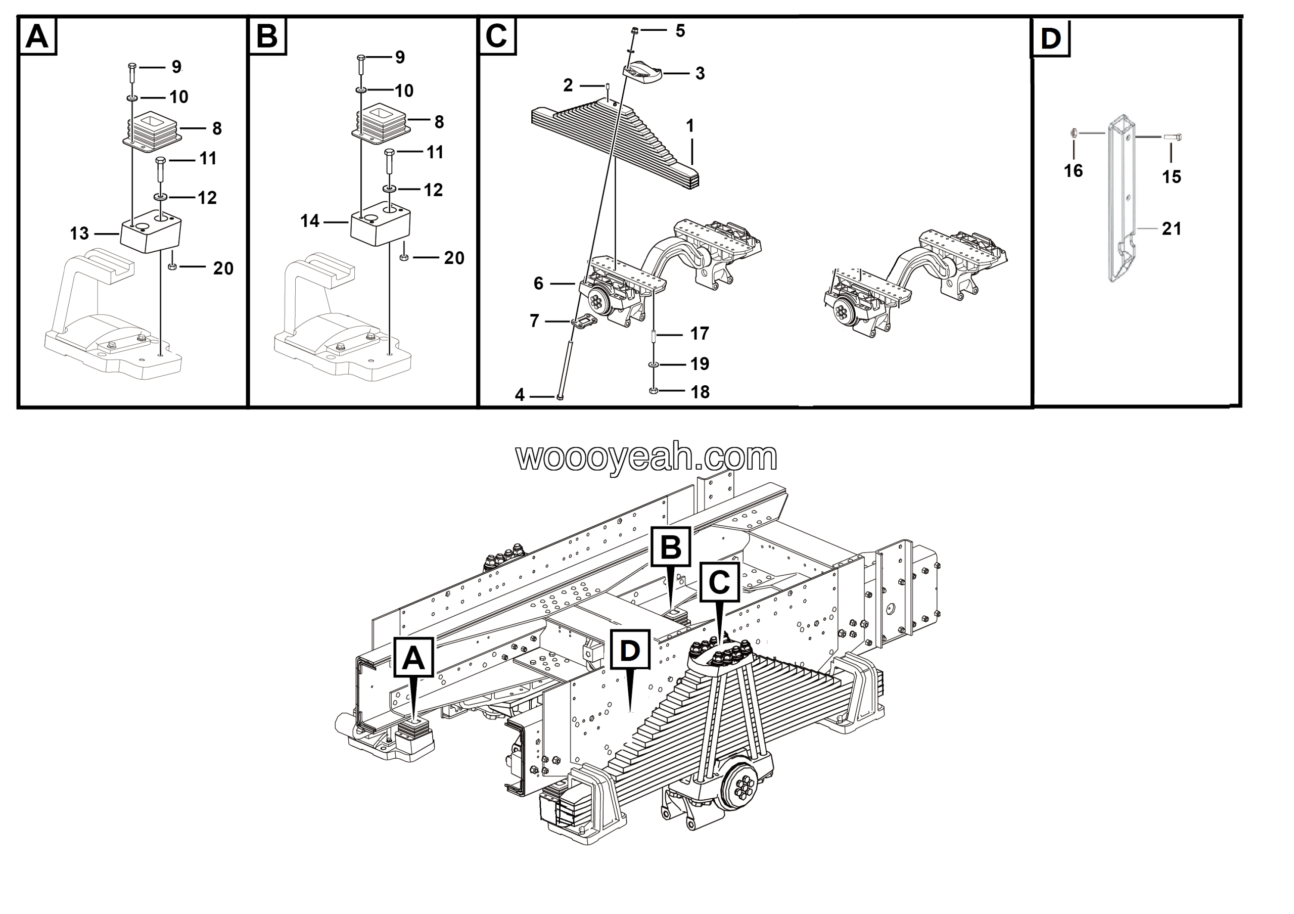 LGMG Off-Highway Dump Truck 2023 - Rear leaf spring installation assy - G1201-2712011749.S1E1