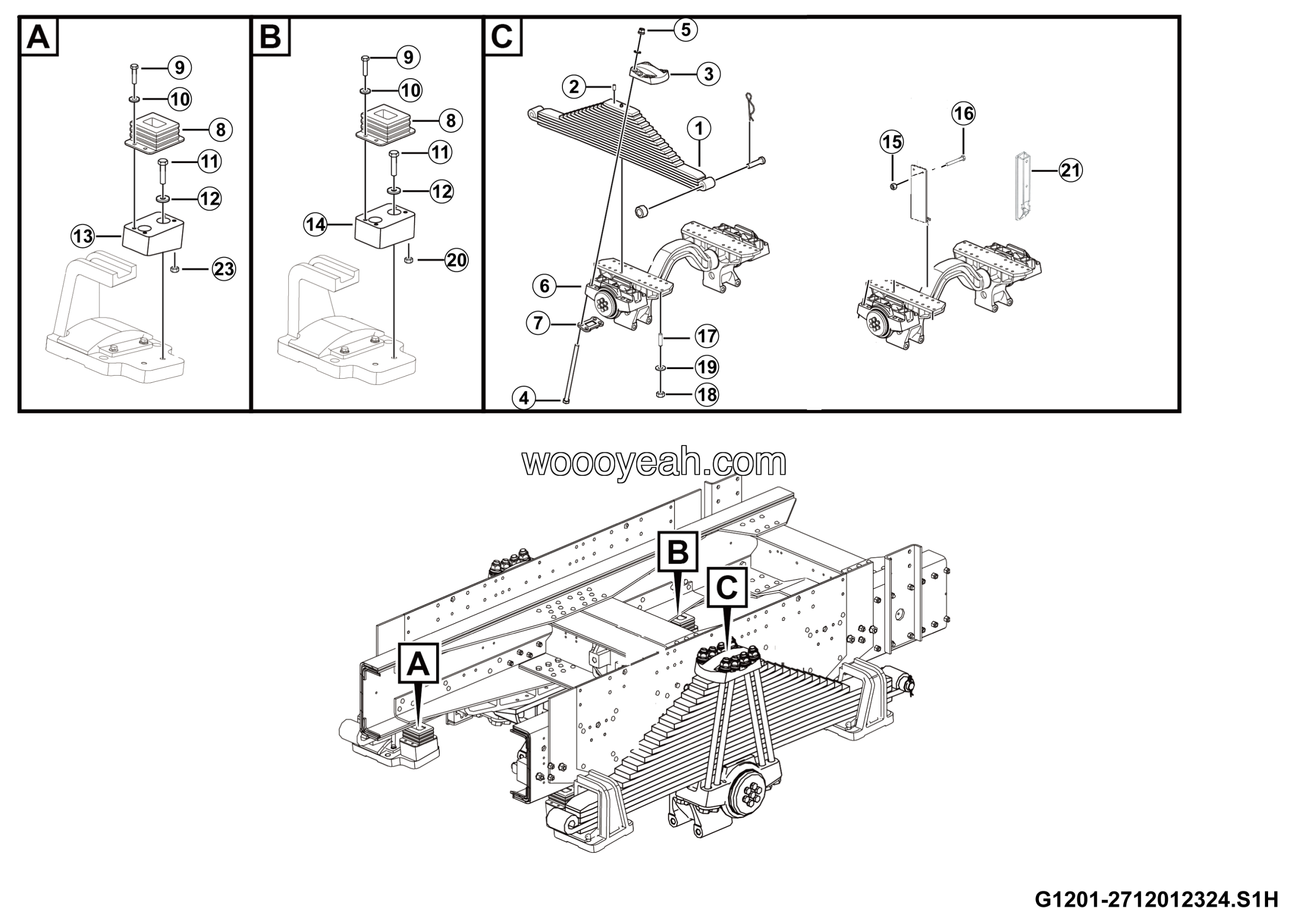 LGMG MT106 2025 - REAR LEAF SPRING ASSEMBLY - G1201-2712012324.S1H