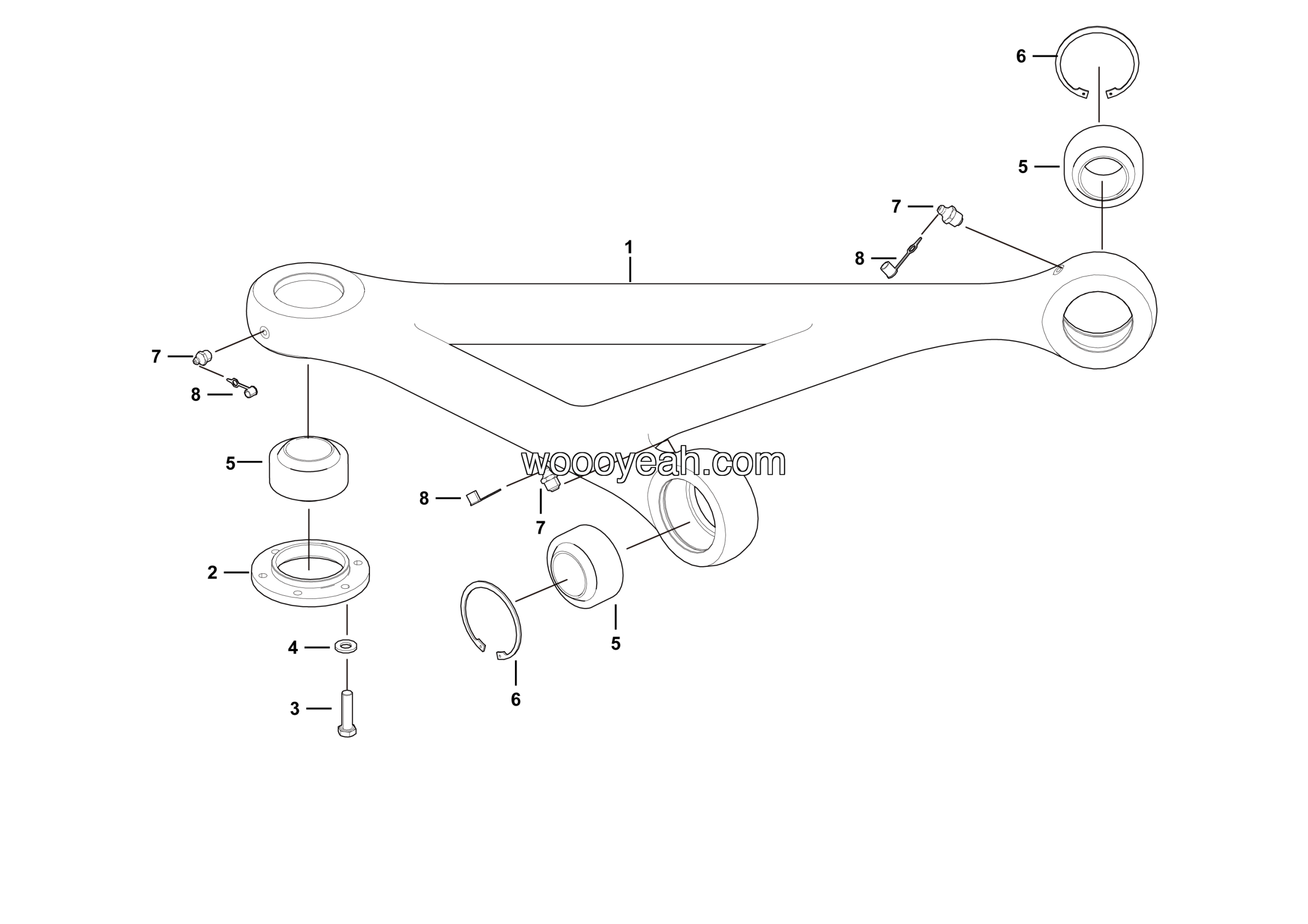 LGMG Off-Highway Dump Truck 2023 - Front suspension LH lower arm installation assy - G1201-2712016928.S1A