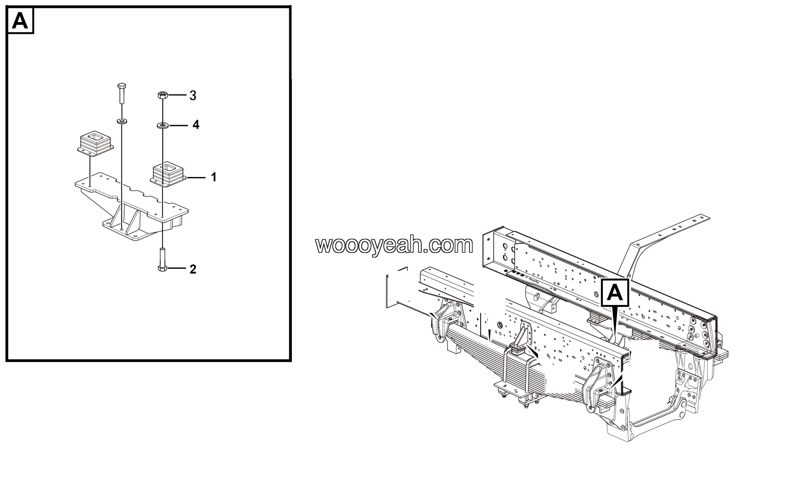 LGMG Road Sprinkler 2024 - Suspension limit block installation assy 2085H10 - G1201-2712017167.S1A