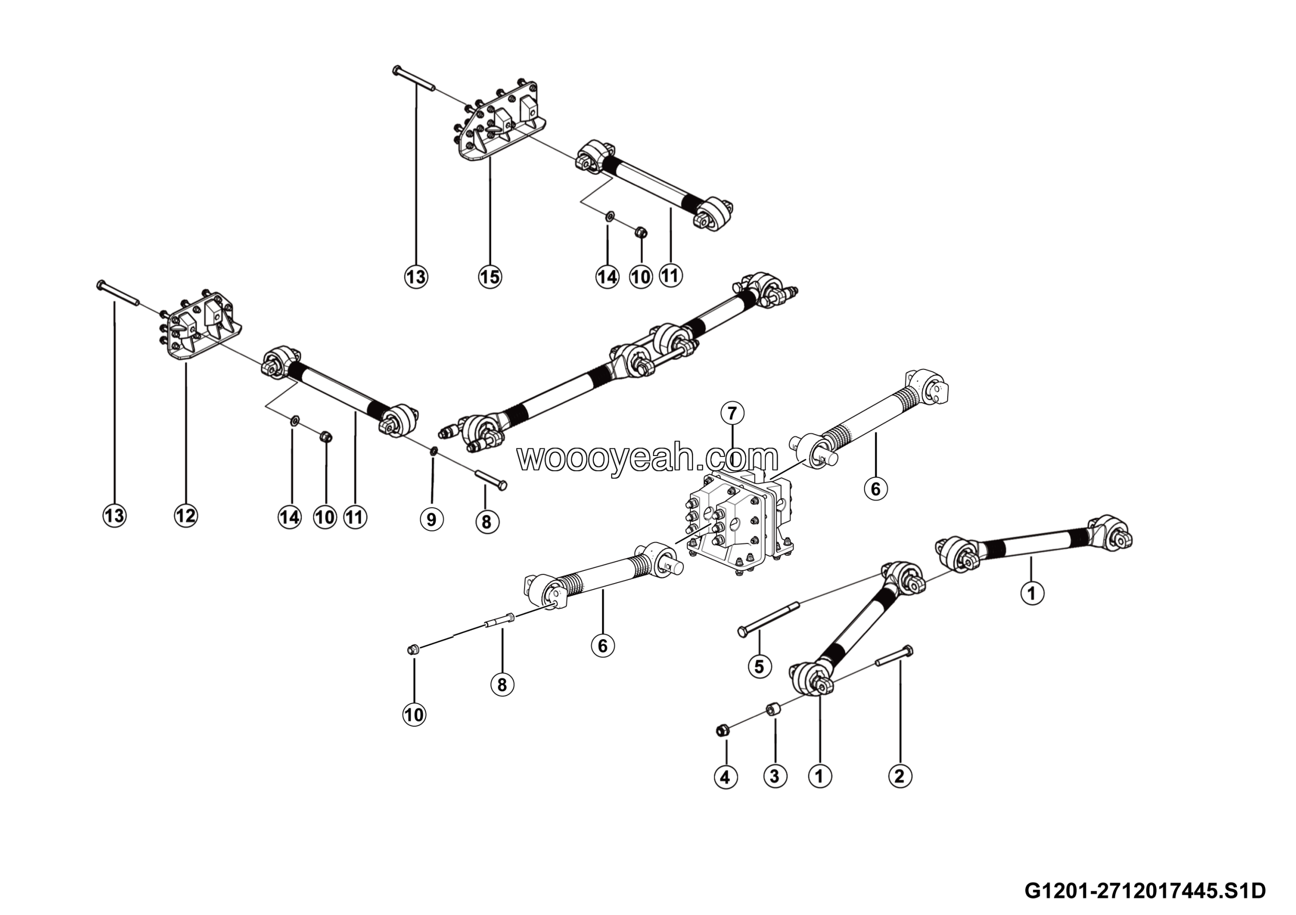 LGMG Off-Highway Dump Truck 2024 - Rear the thrust rod assembly - G1201-2712017445.S1D